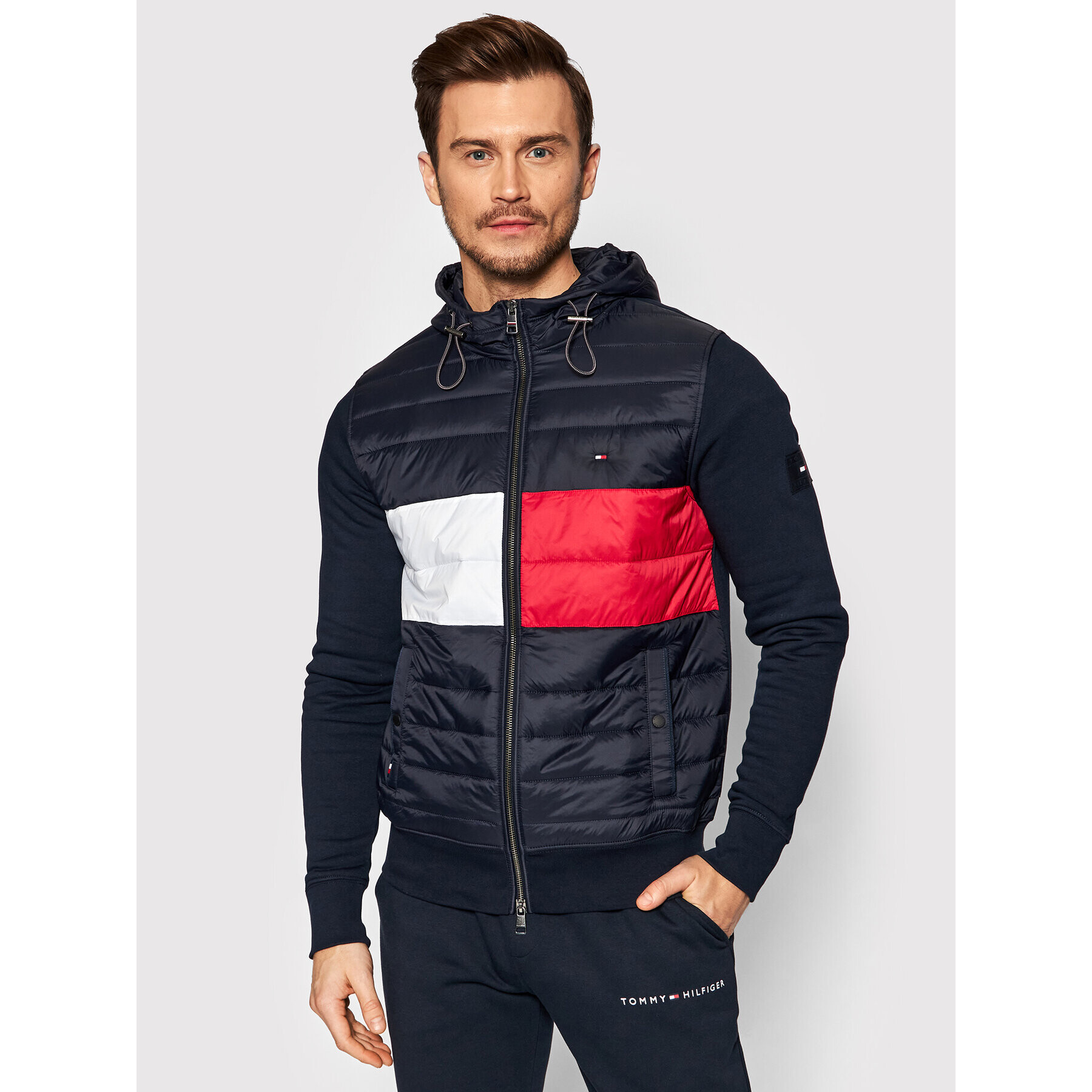 Tommy Hilfiger Суитшърт Mix Media MW0MW22120 Тъмносин Regular Fit - Pepit.bg