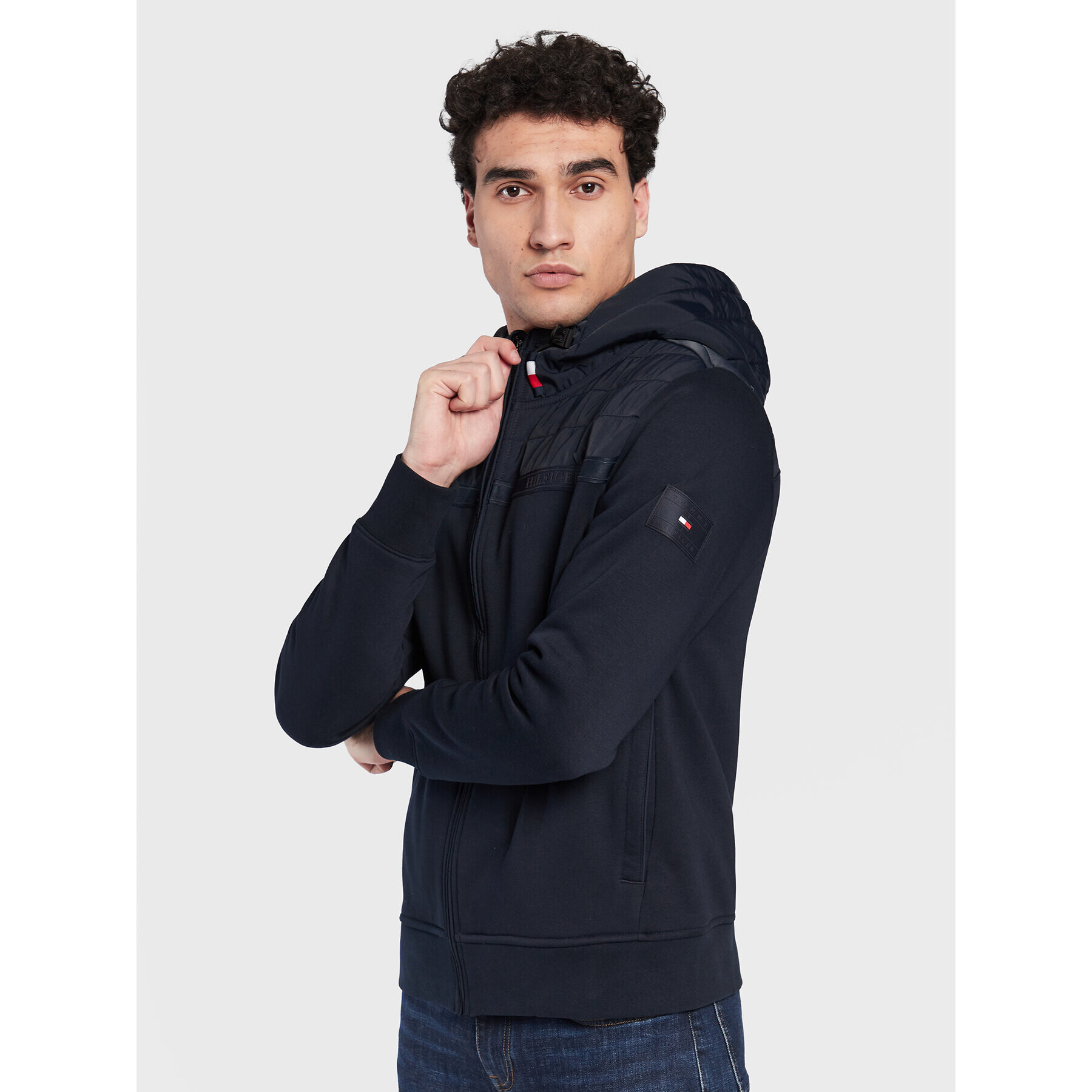 Tommy Hilfiger Суитшърт Mix Media MW0MW29305 Тъмносин Regular Fit - Pepit.bg