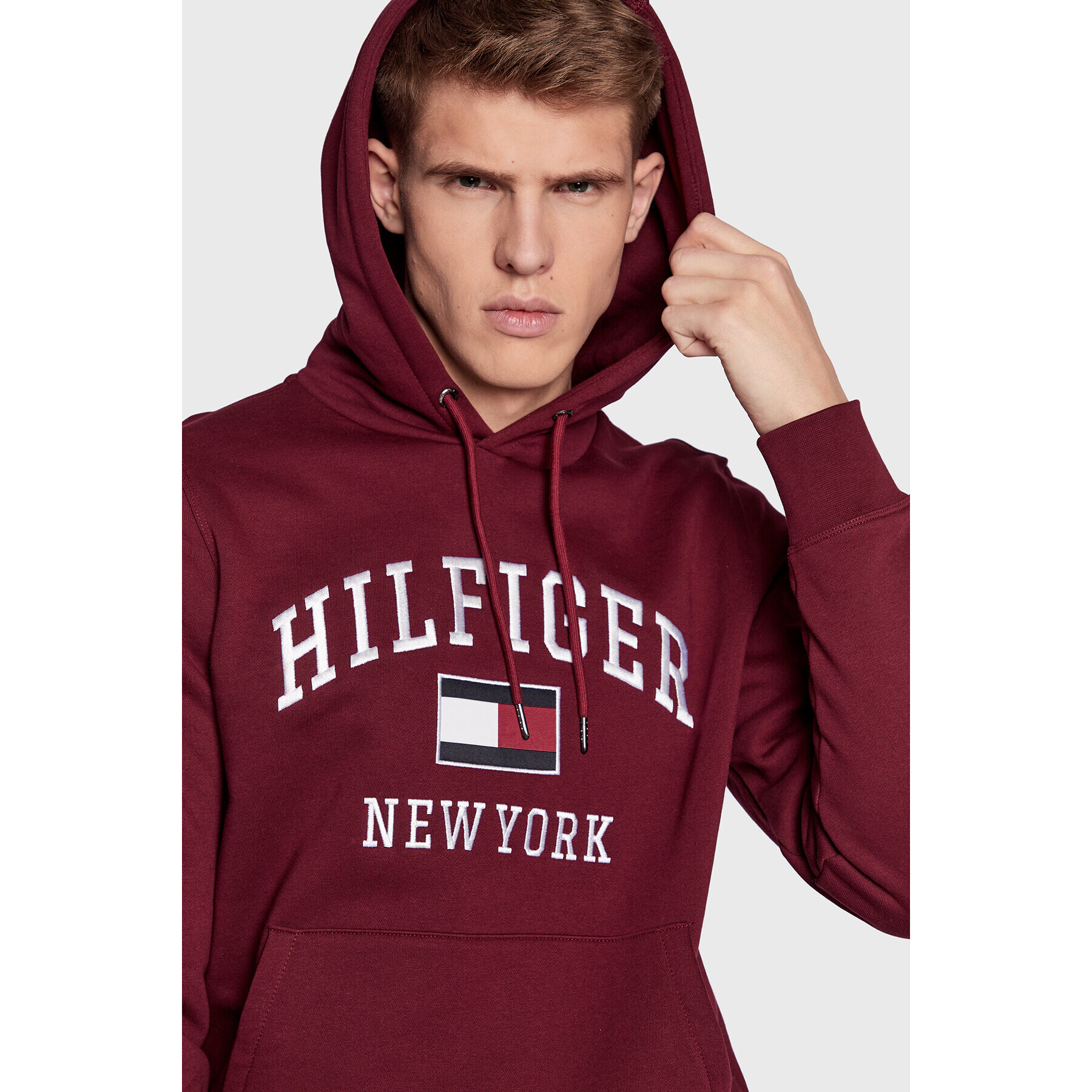 Tommy Hilfiger Суитшърт Modern Varsity MW0MW28173 Бордо Regular Fit - Pepit.bg