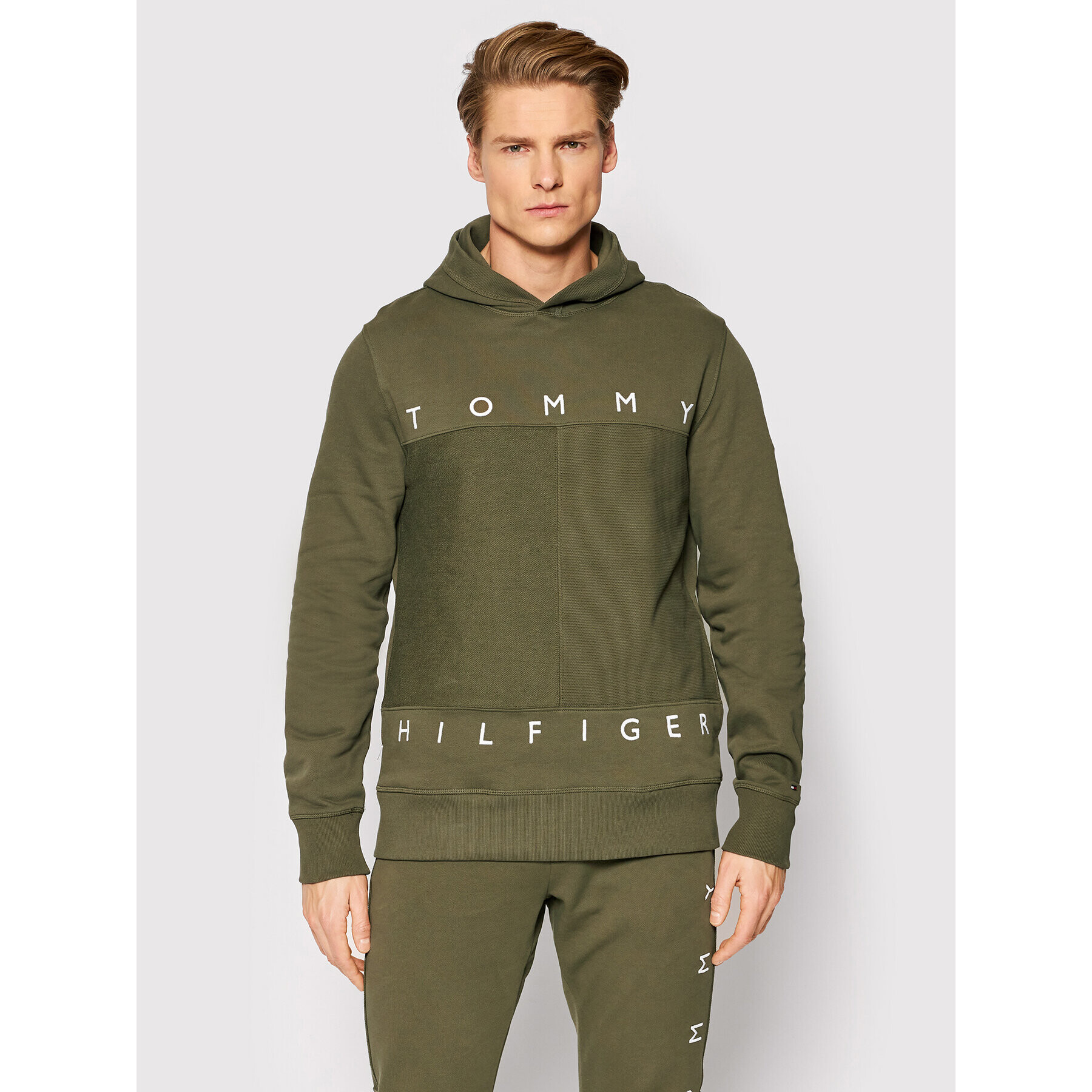 Tommy Hilfiger Суитшърт Mono Design MW0MW22153 Зелен Regular Fit - Pepit.bg