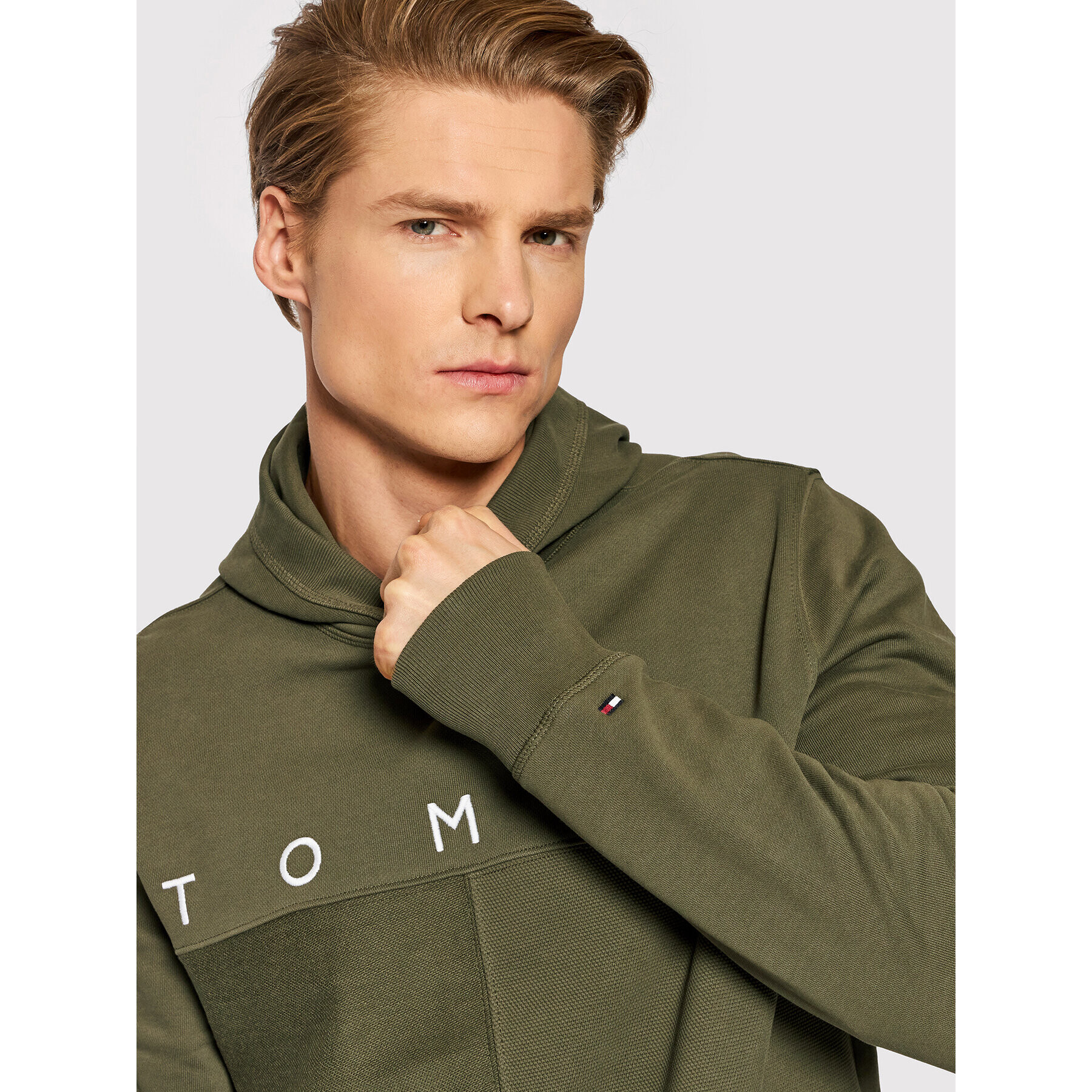 Tommy Hilfiger Суитшърт Mono Design MW0MW22153 Зелен Regular Fit - Pepit.bg