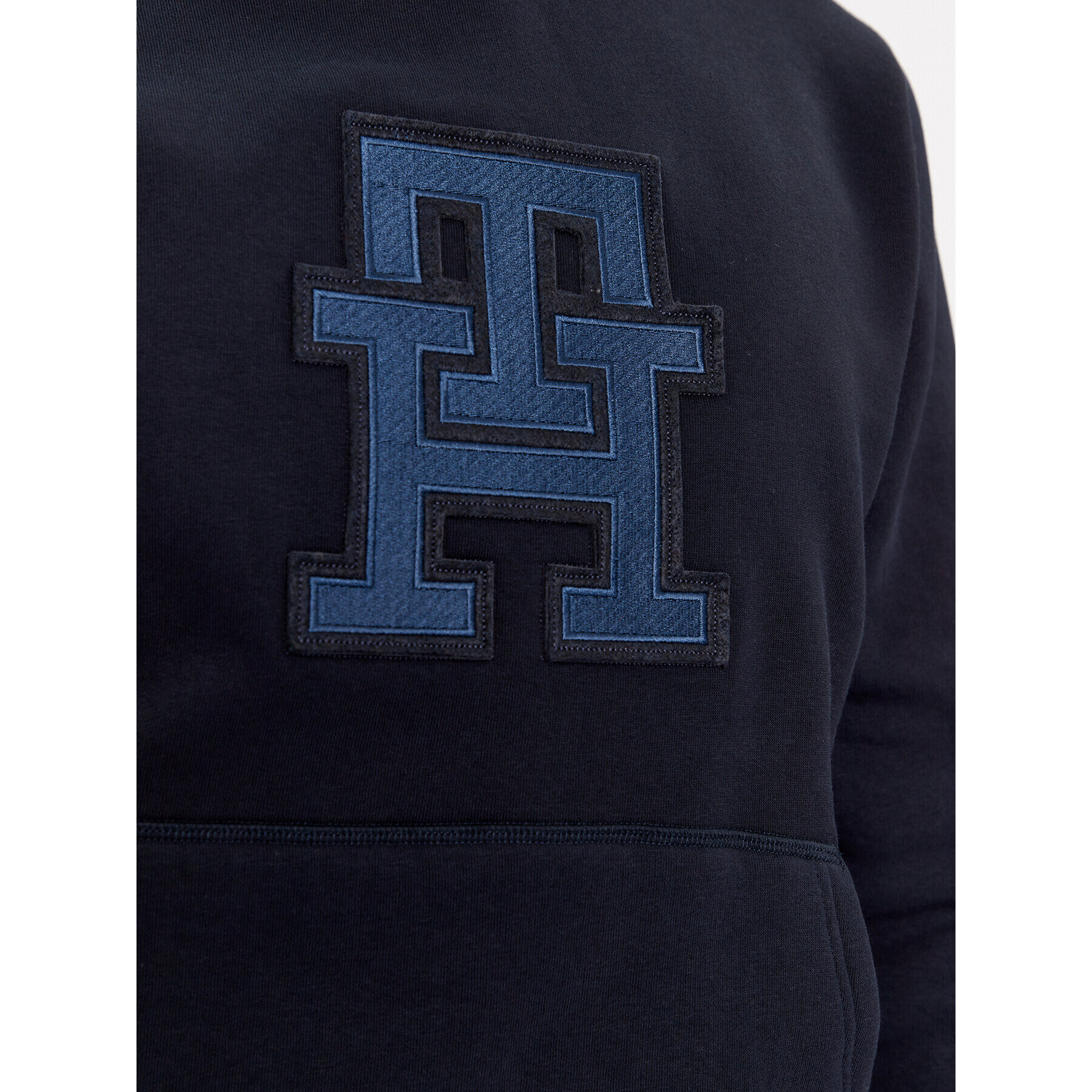 Tommy Hilfiger Суитшърт Monogram Applique MW0MW32702 Тъмносин Regular Fit - Pepit.bg