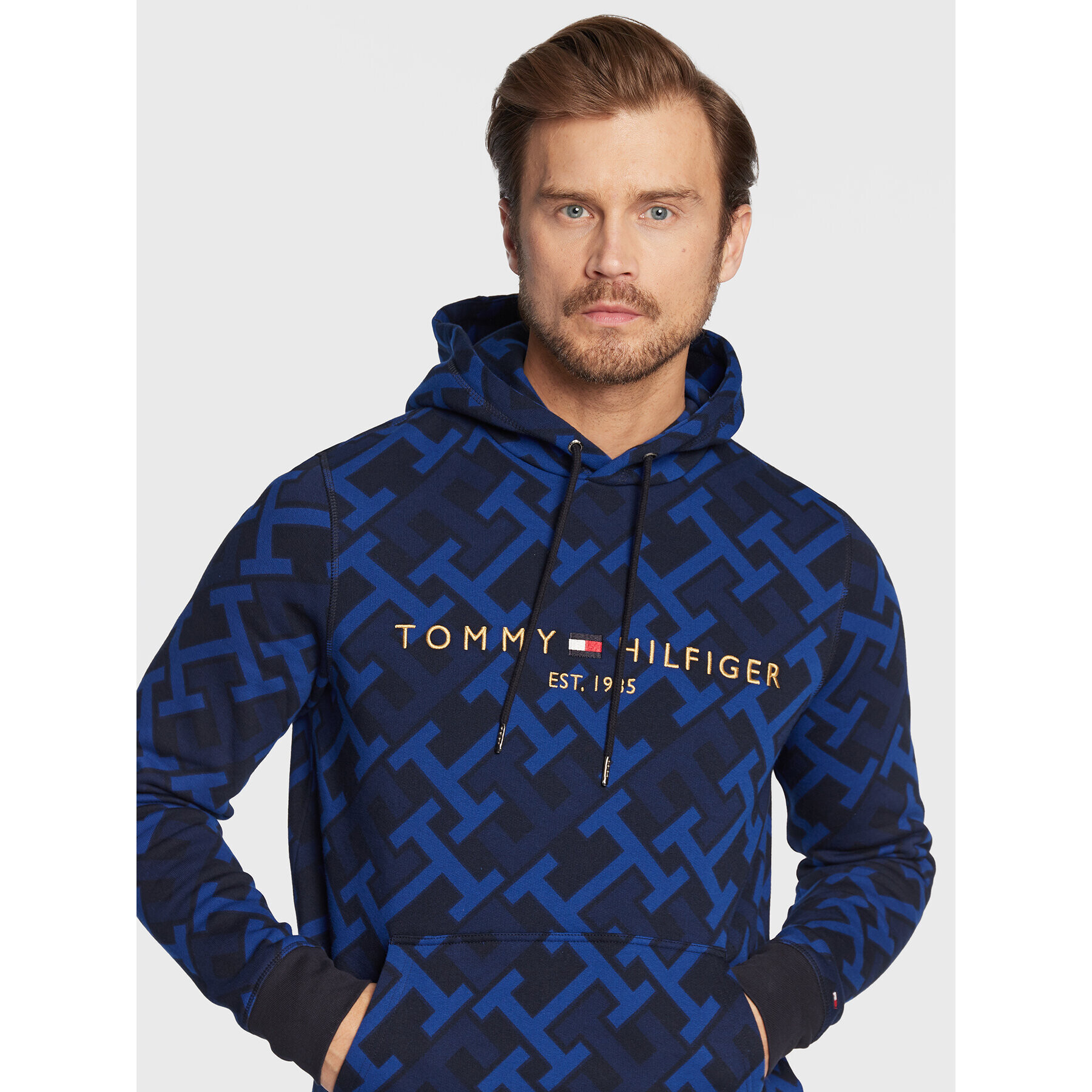 Tommy Hilfiger Суитшърт Monogram MW0MW28676 Тъмносин Regular Fit - Pepit.bg