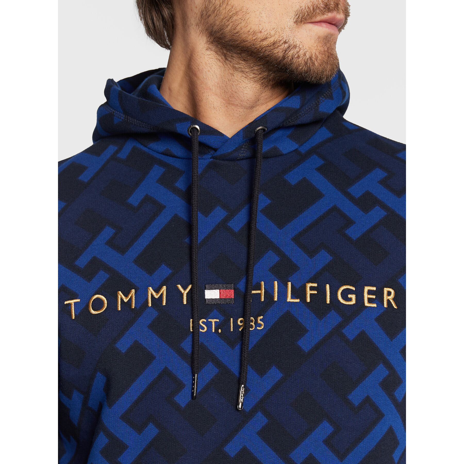 Tommy Hilfiger Суитшърт Monogram MW0MW28676 Тъмносин Regular Fit - Pepit.bg