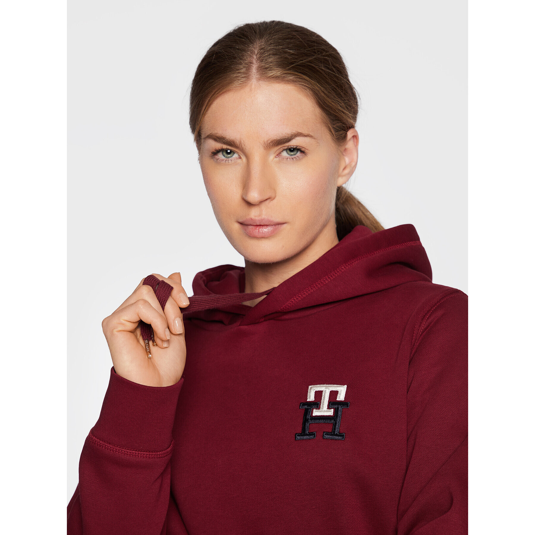 Tommy Hilfiger Суитшърт Monogram WW0WW37434 Бордо Regular Fit - Pepit.bg