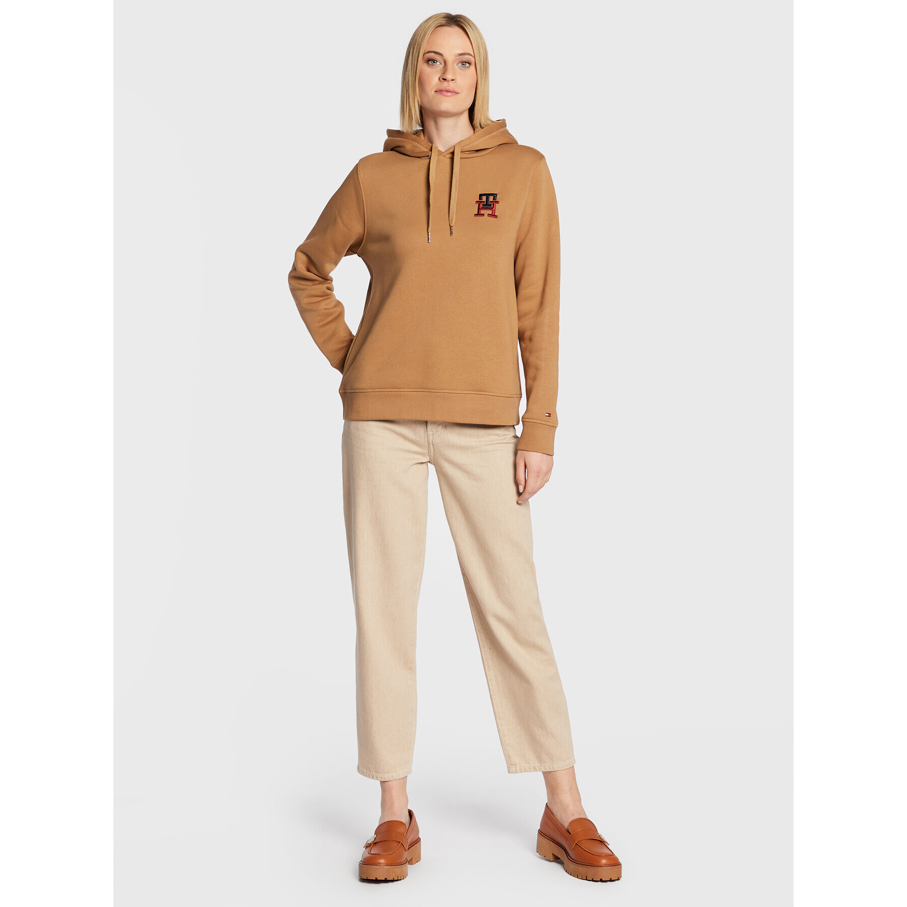 Tommy Hilfiger Суитшърт Monogram WW0WW37434 Кафяв Regular Fit - Pepit.bg