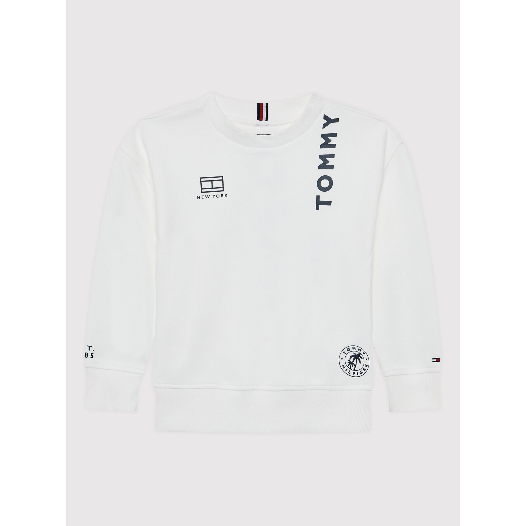 Tommy Hilfiger Суитшърт Multi Placement KB0KB07347 M Бял Regular Fit - Pepit.bg
