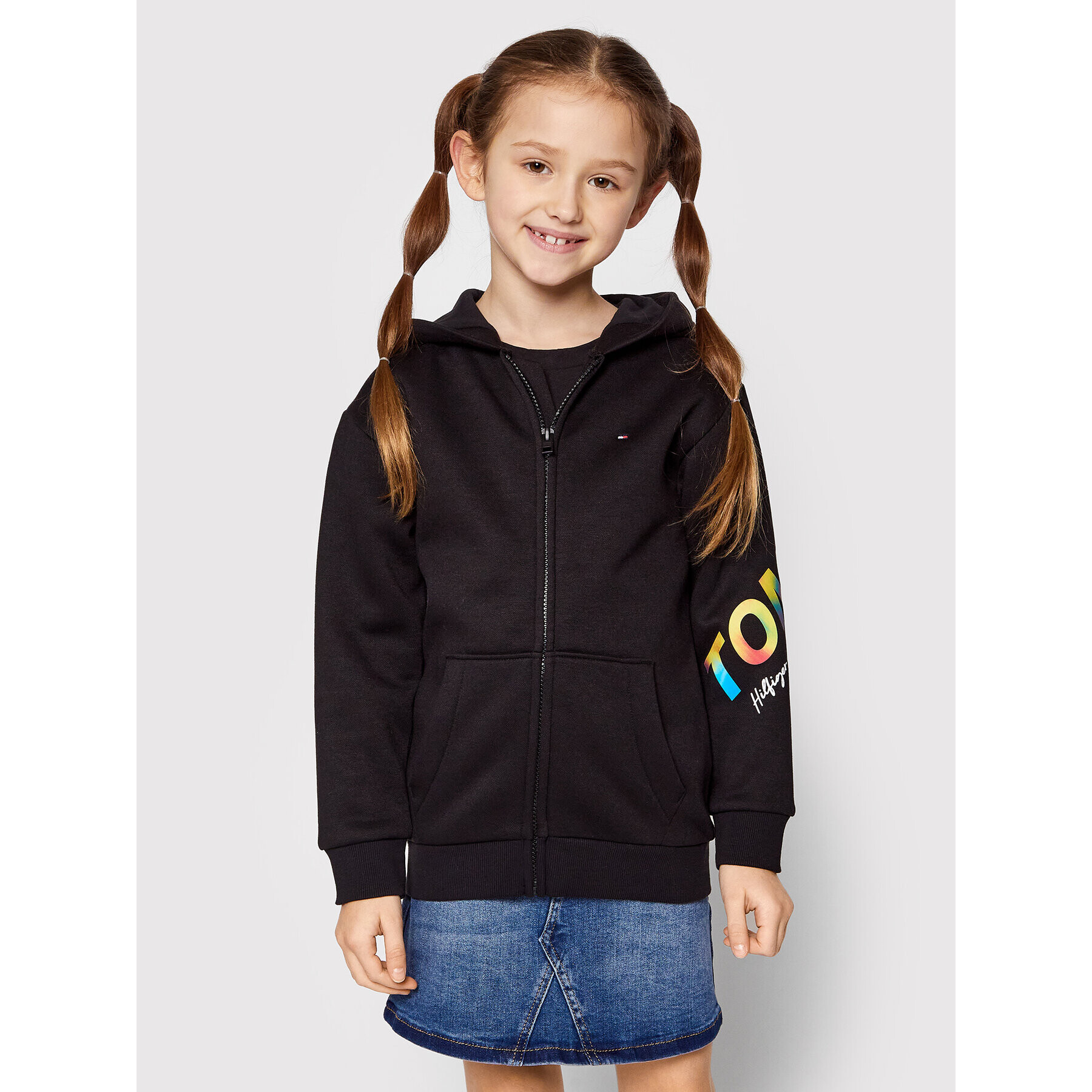 Tommy Hilfiger Суитшърт Multi Shine KG0KG06161 M Черен Regular Fit - Pepit.bg