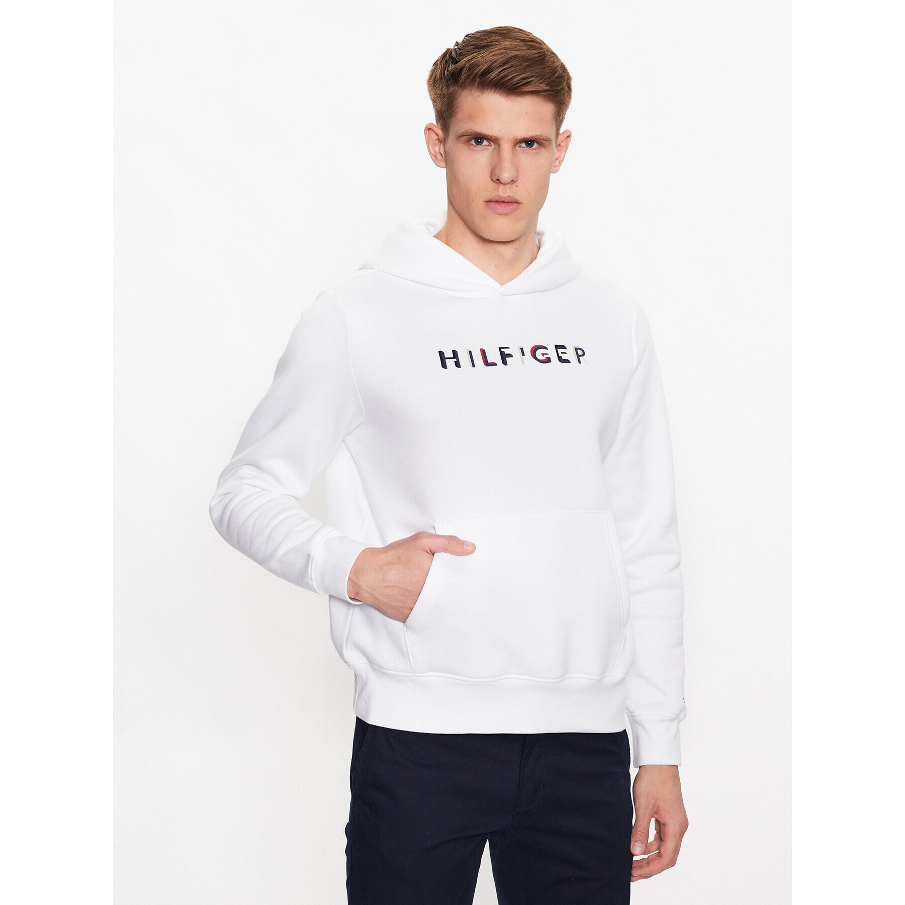 Tommy Hilfiger Суитшърт MW0MW32014 Бял Regular Fit - Pepit.bg