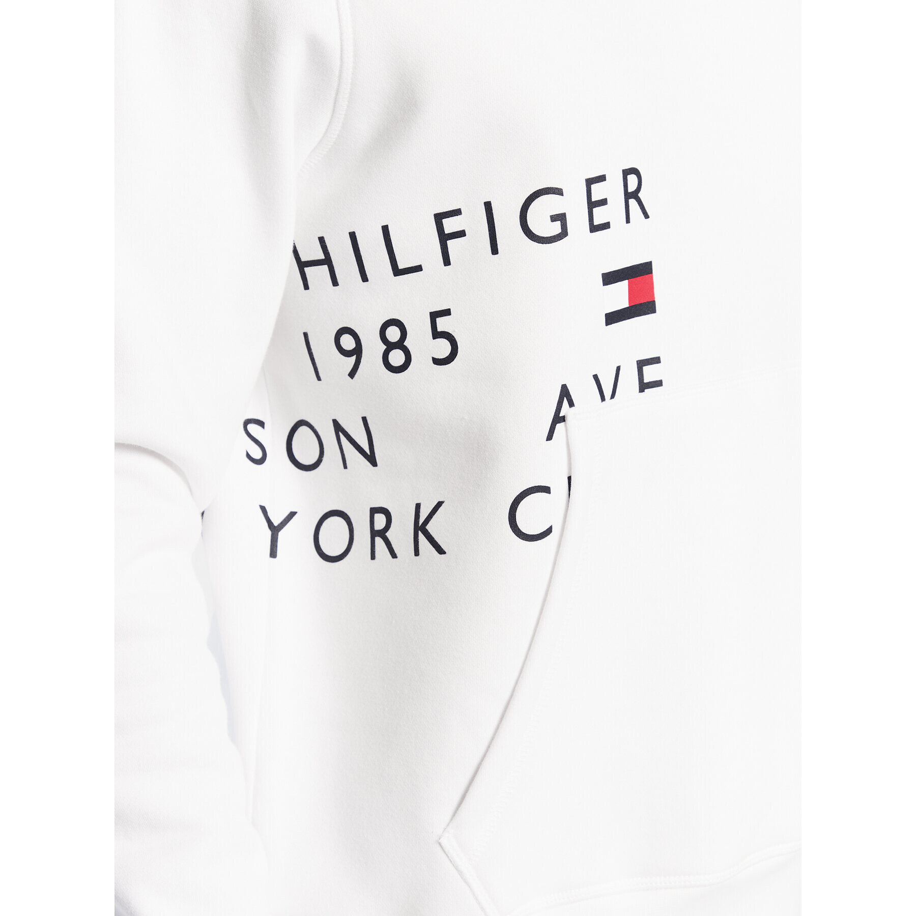 Tommy Hilfiger Суитшърт Off Placement Text MW0MW29303 Бял Regular Fit - Pepit.bg