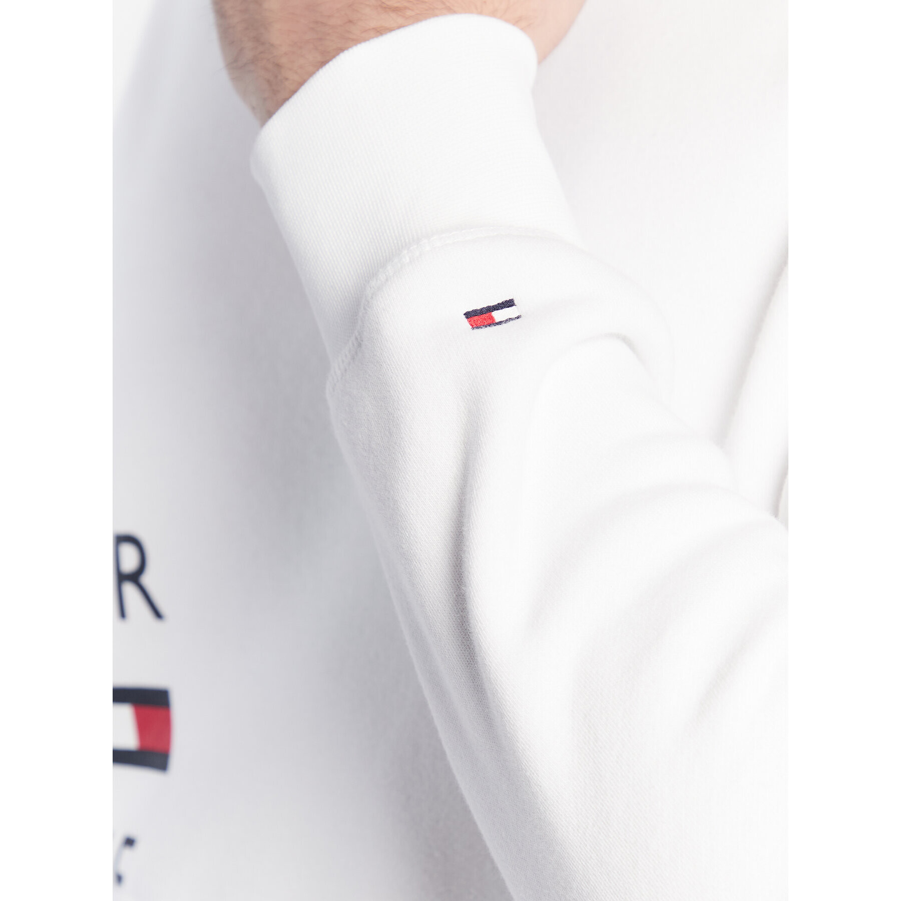 Tommy Hilfiger Суитшърт Off Placement Text MW0MW29303 Бял Regular Fit - Pepit.bg