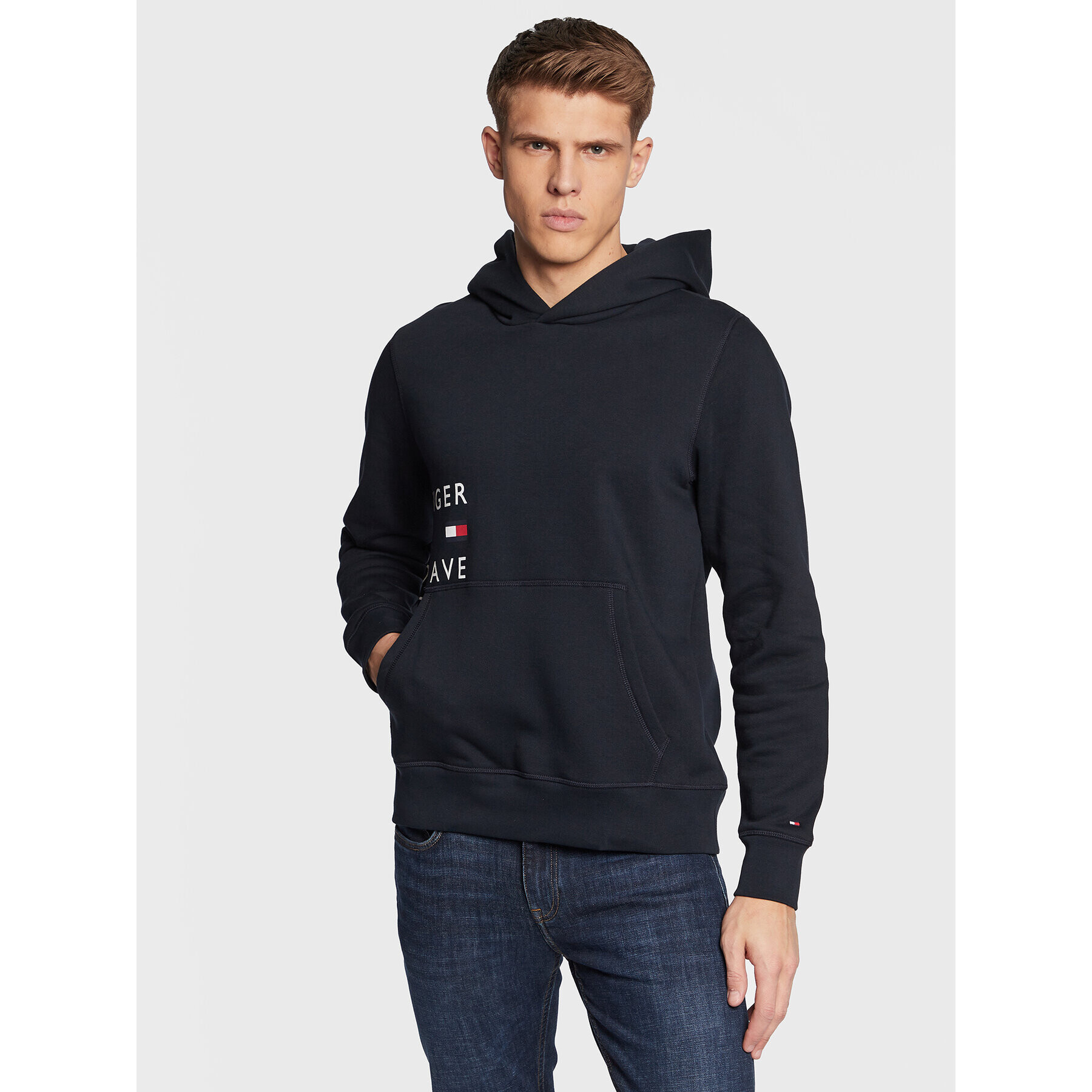 Tommy Hilfiger Суитшърт Off Placement Text MW0MW29303 Тъмносин Regular Fit - Pepit.bg