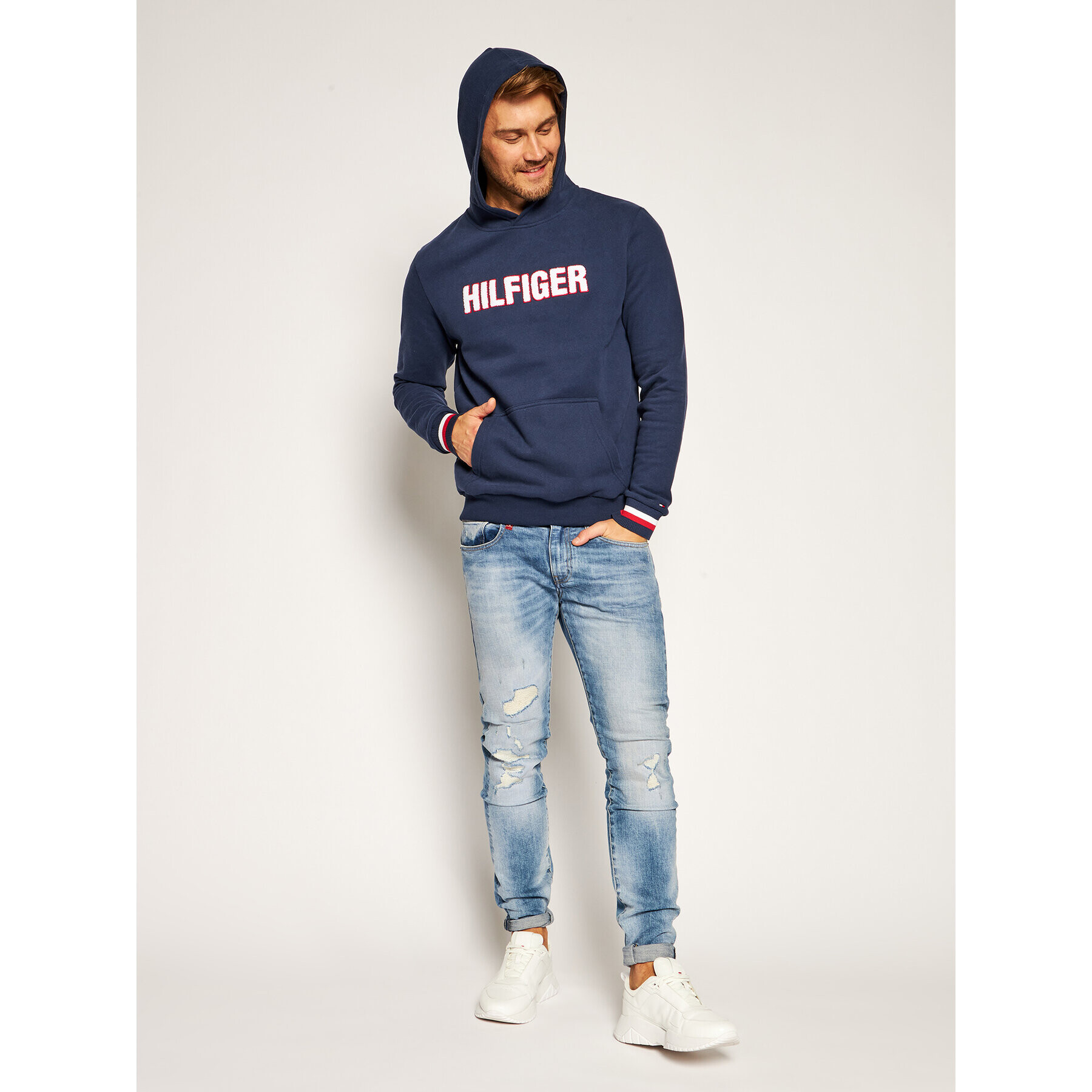 Tommy Hilfiger Суитшърт Oh Hoodie UM0UM02008 Тъмносин Regular Fit - Pepit.bg