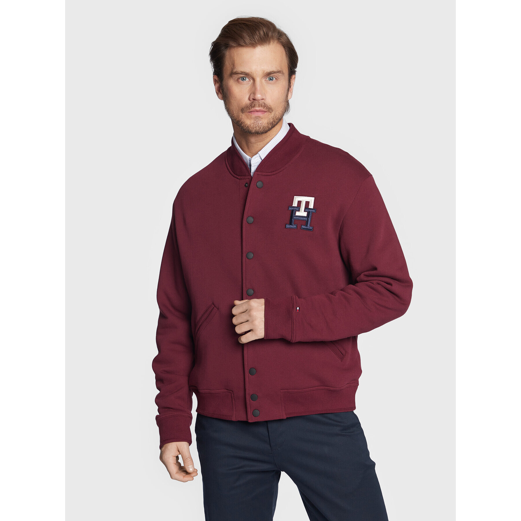 Tommy Hilfiger Суитшърт Pop Monogram MW0MW28211 Бордо Relaxed Fit - Pepit.bg