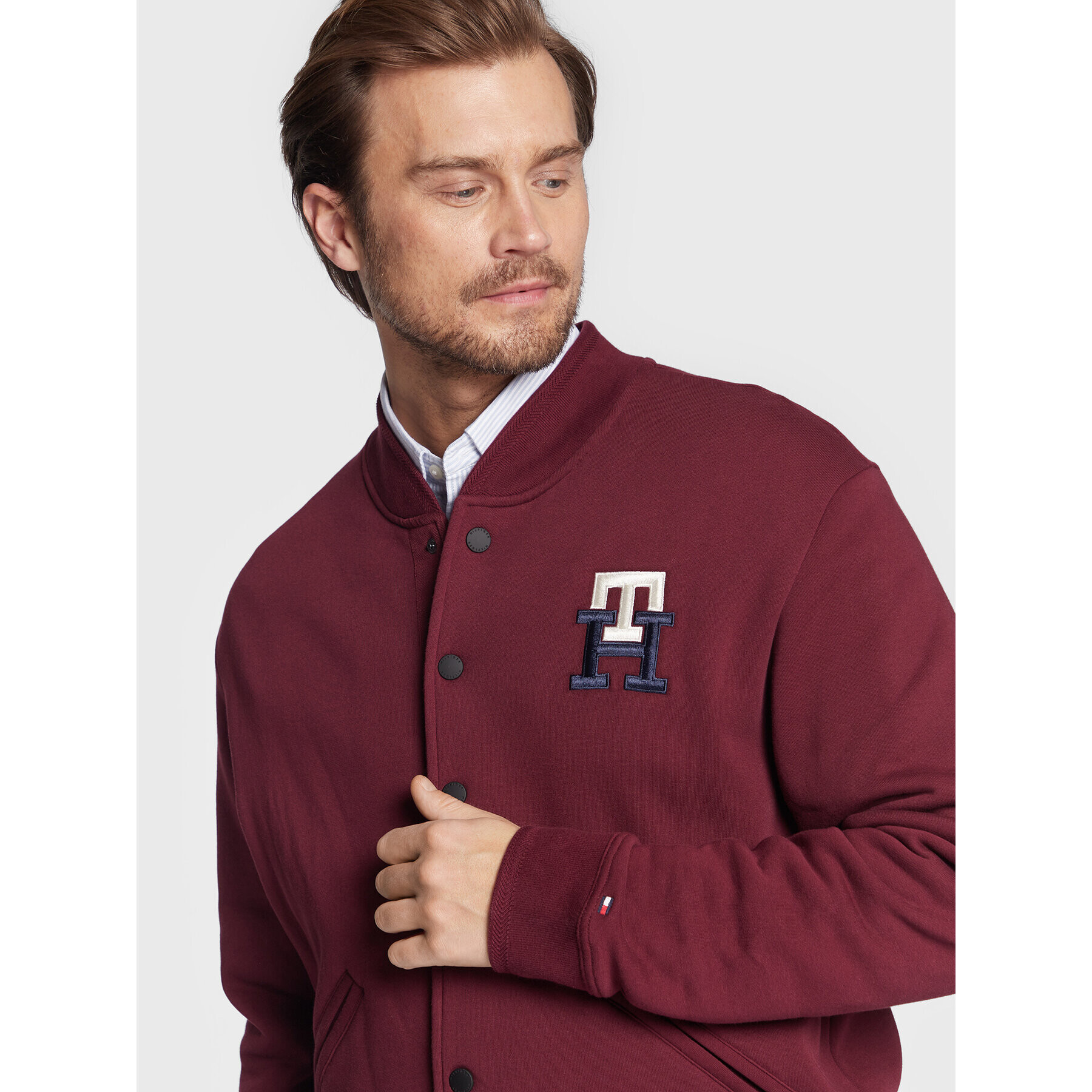 Tommy Hilfiger Суитшърт Pop Monogram MW0MW28211 Бордо Relaxed Fit - Pepit.bg