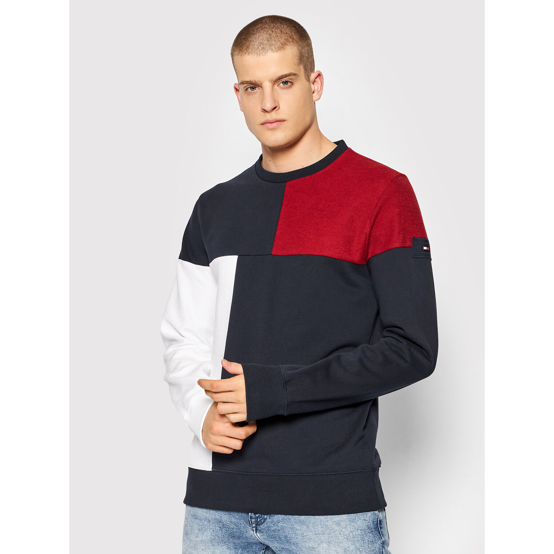 Tommy Hilfiger Суитшърт Reverse Colorblock MW0MW20312 Тъмносин Regular Fit - Pepit.bg