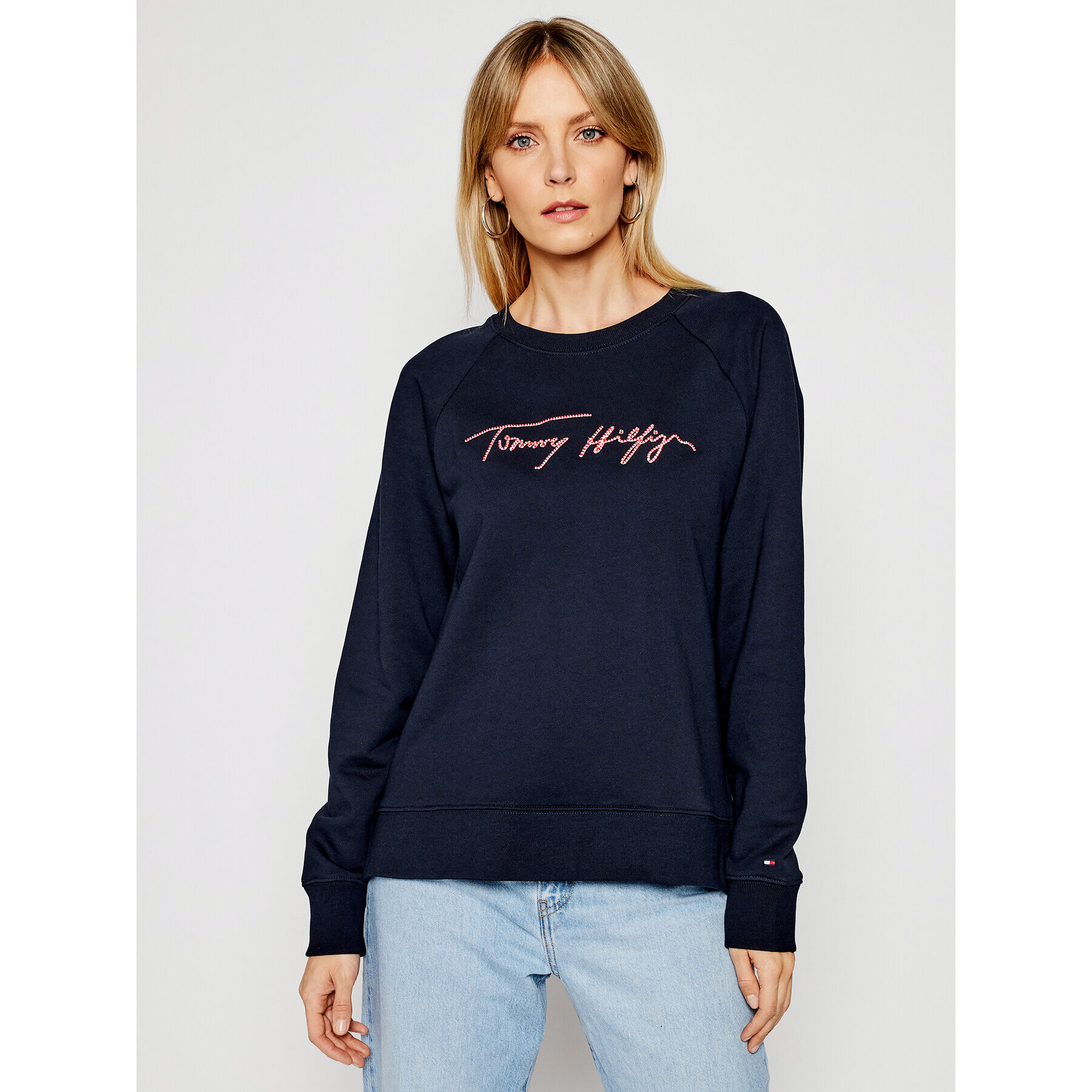 Tommy Hilfiger Суитшърт Script C-Nk WW0WW29432 Тъмносин Relaxed Fit - Pepit.bg