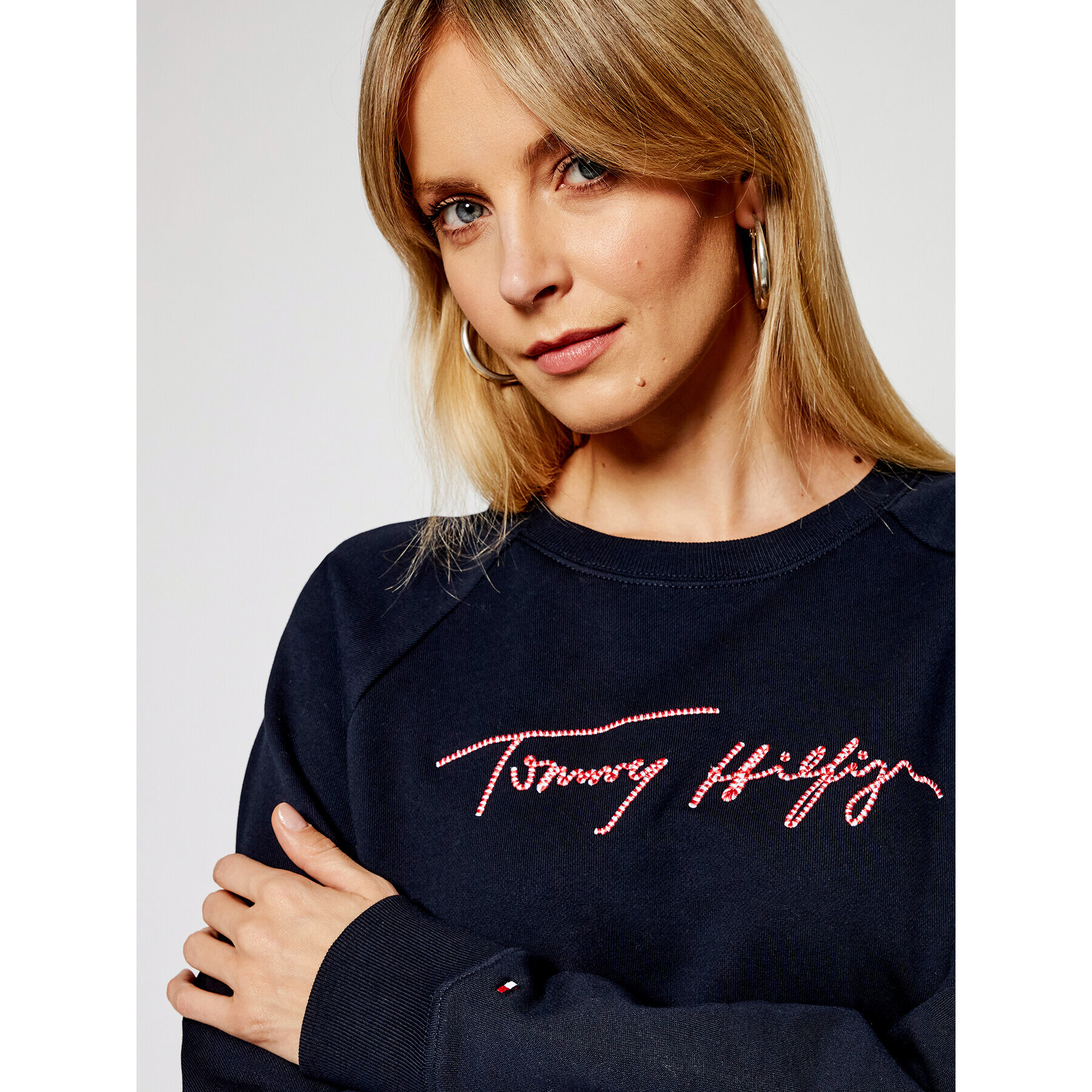 Tommy Hilfiger Суитшърт Script C-Nk WW0WW29432 Тъмносин Relaxed Fit - Pepit.bg