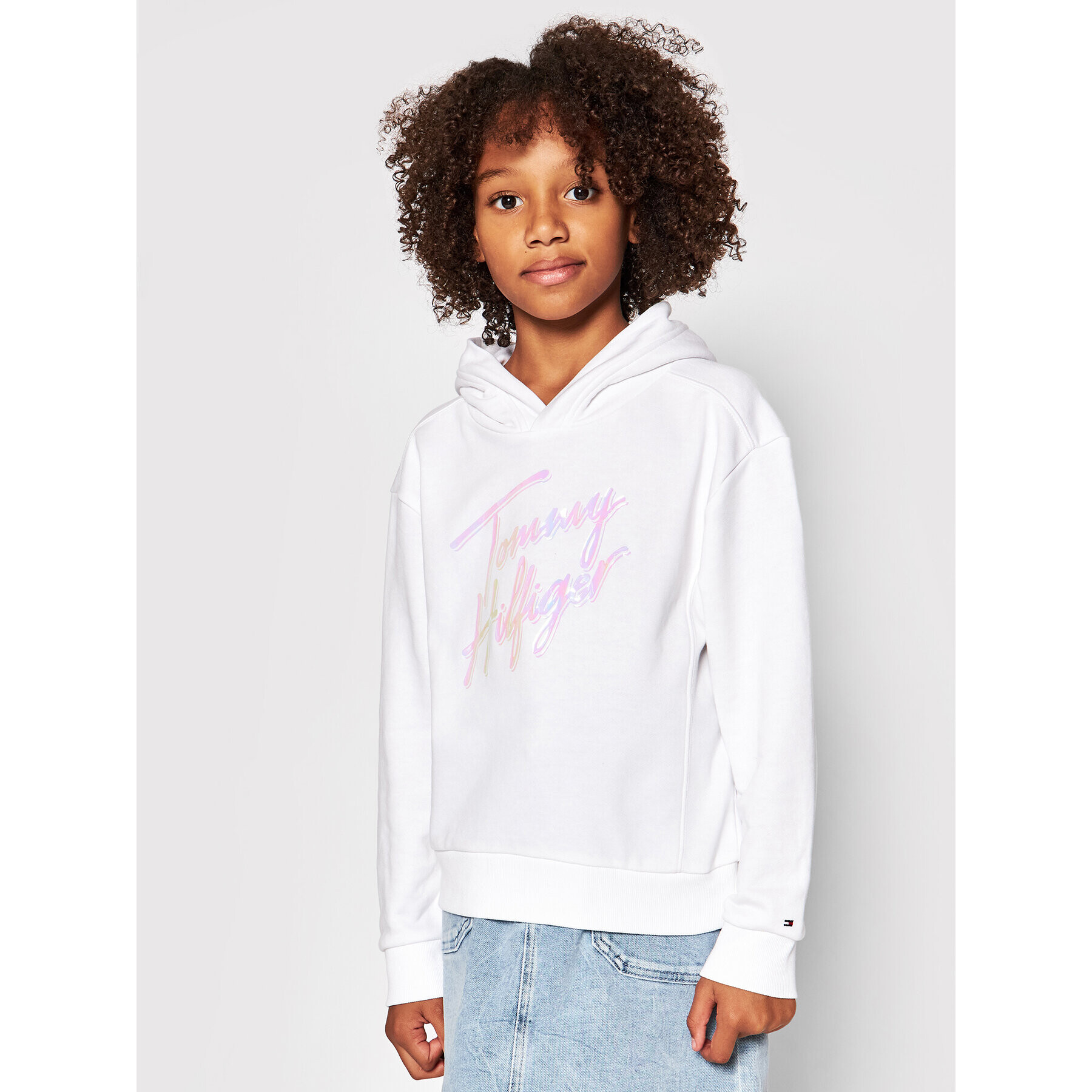 Tommy Hilfiger Суитшърт Script Print KG0KG05891 D Бял Regular Fit - Pepit.bg