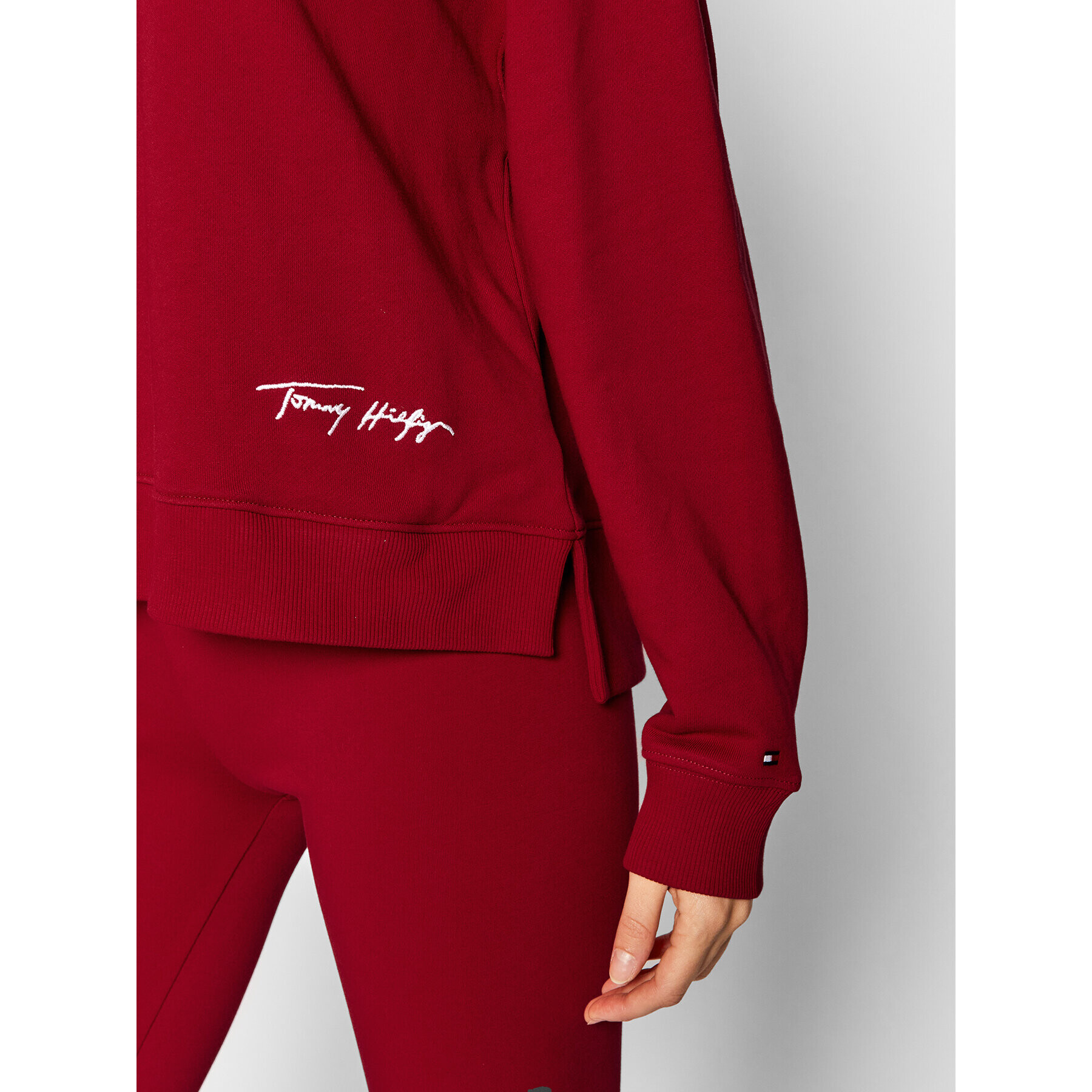 Tommy Hilfiger Суитшърт Script WW0WW30983 Червен Relaxed Fit - Pepit.bg