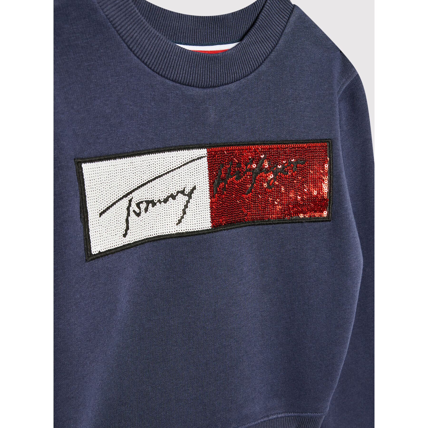 Tommy Hilfiger Суитшърт Sequins Flag KG0KG06162 D Тъмносин Regular Fit - Pepit.bg