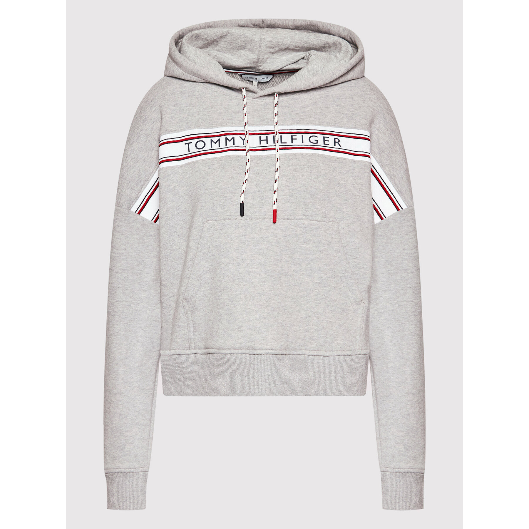 Tommy Hilfiger Суитшърт Signature Tape Drawstring UW0UW03582 Сив Regular Fit - Pepit.bg