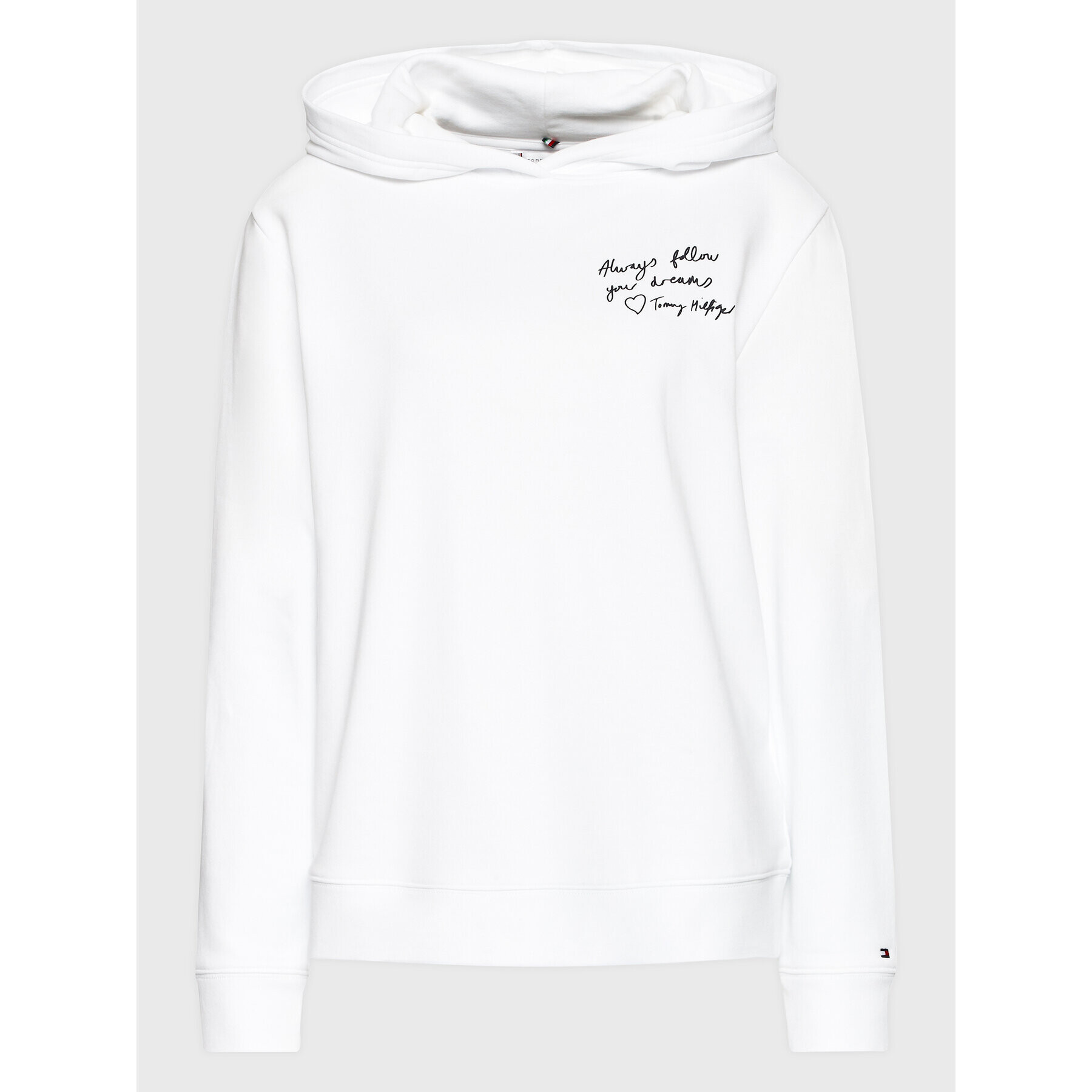 Tommy Hilfiger Суитшърт Slogan WW0WW35604 Бял Relaxed Fit - Pepit.bg