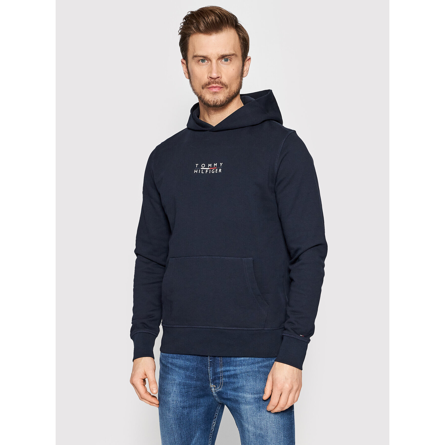 Tommy Hilfiger Суитшърт Square Logo MW0MW24150 Тъмносин Regular Fit - Pepit.bg