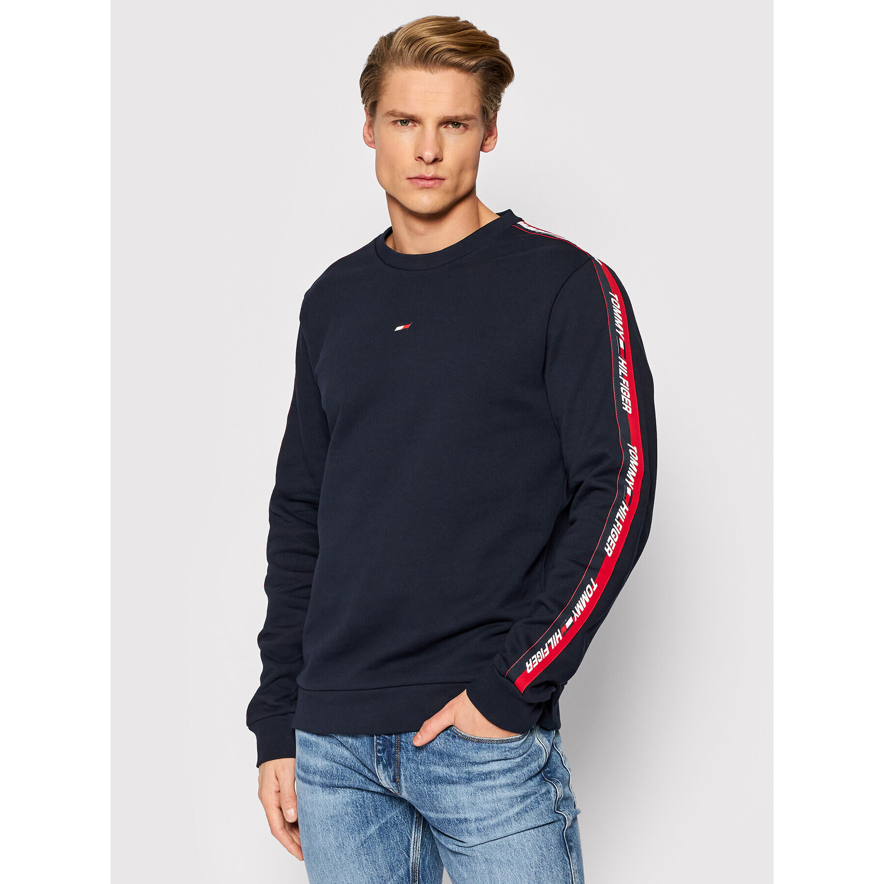 Tommy Hilfiger Суитшърт Tape MW0MW21281 Тъмносин Regular Fit - Pepit.bg