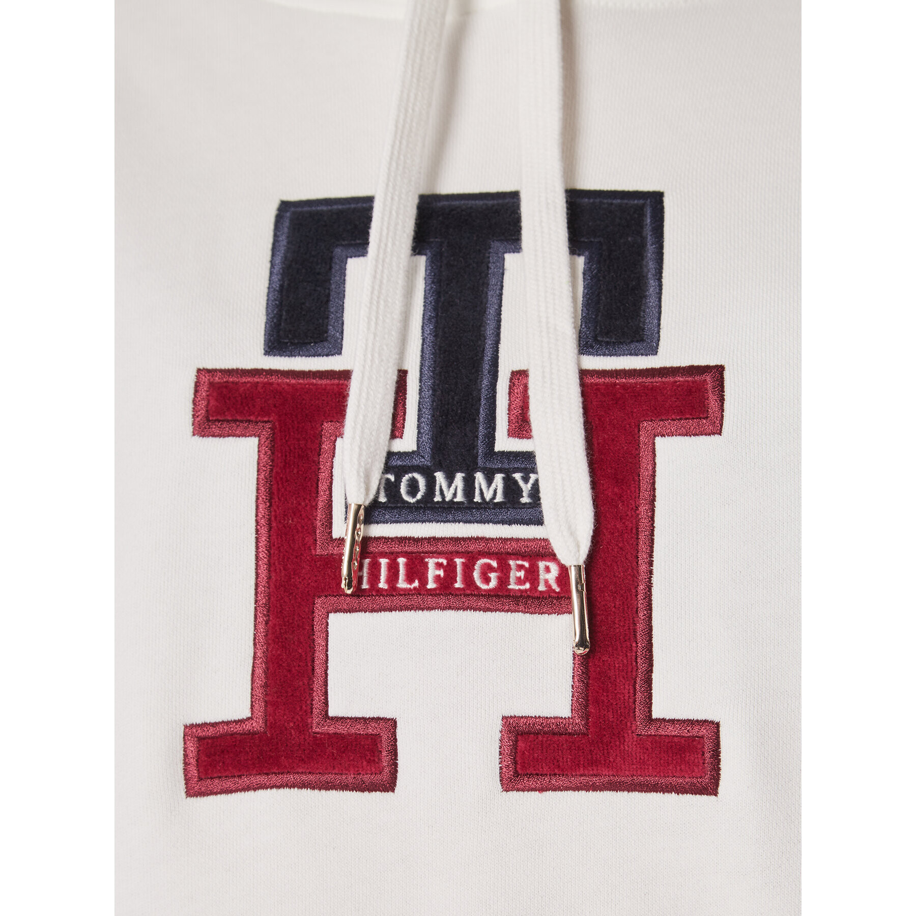 Tommy Hilfiger Суитшърт Terry Monogram WW0WW37441 Бял Regular Fit - Pepit.bg