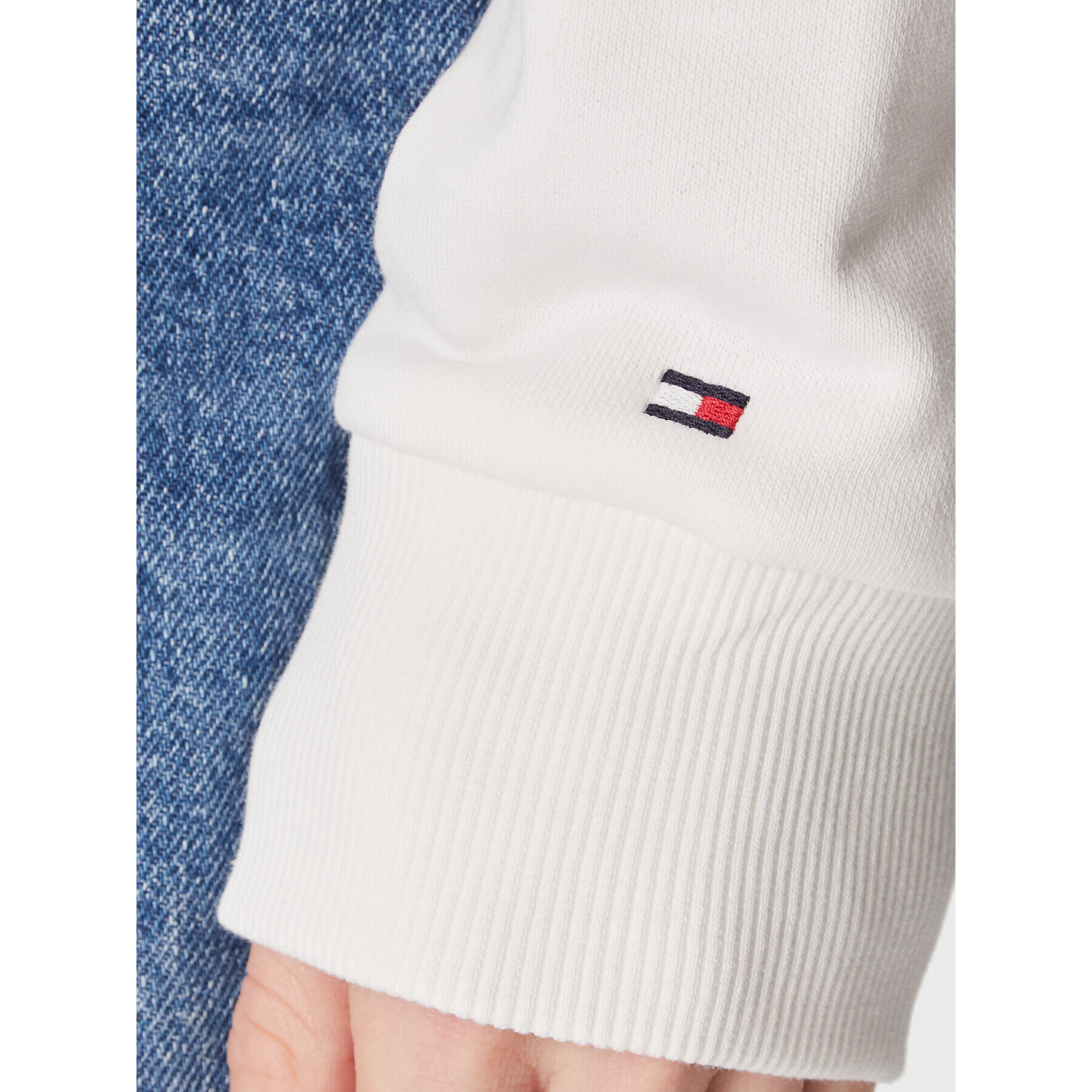 Tommy Hilfiger Суитшърт Terry Monogram WW0WW37441 Бял Regular Fit - Pepit.bg
