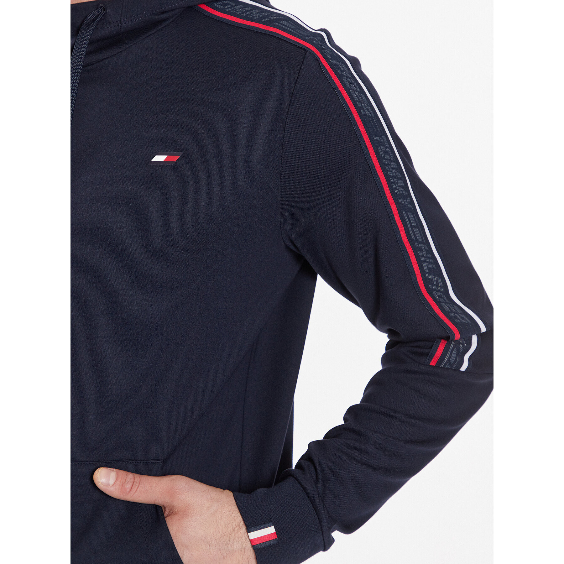 Tommy Hilfiger Суитшърт Textured Tape MW0MW30403 Тъмносин Regular Fit - Pepit.bg