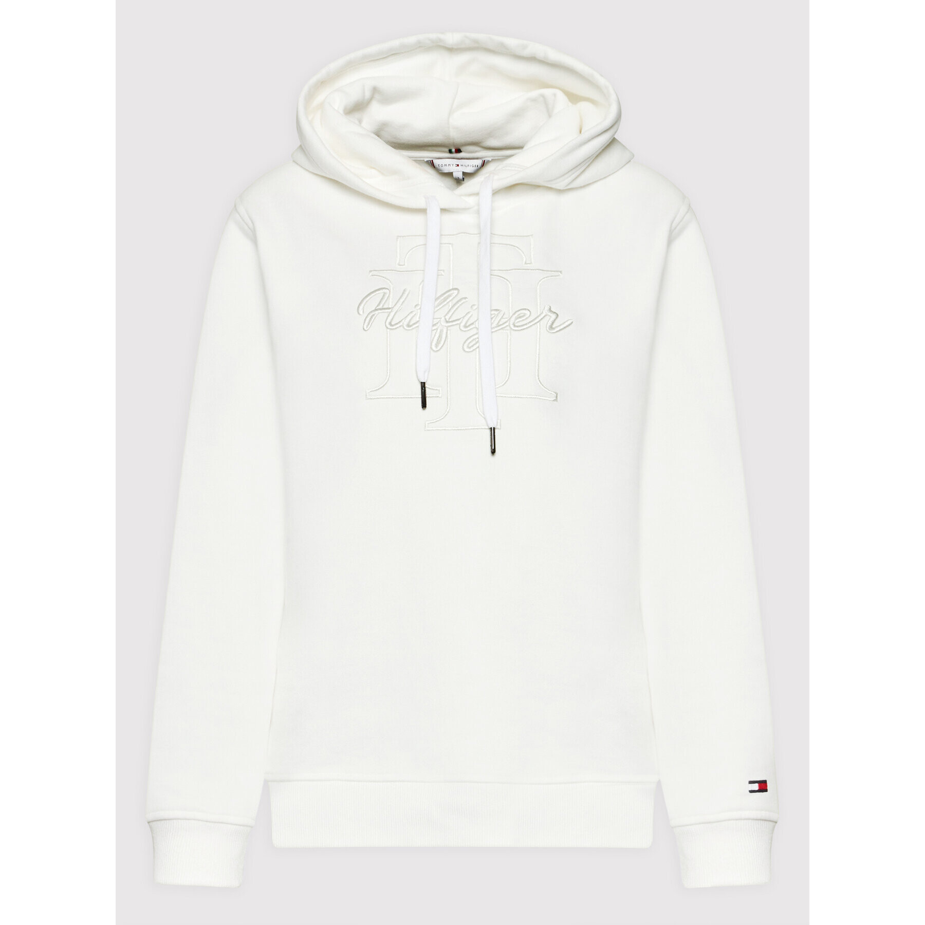 Tommy Hilfiger Суитшърт Th Script WW0WW32410 Бял Regular Fit - Pepit.bg