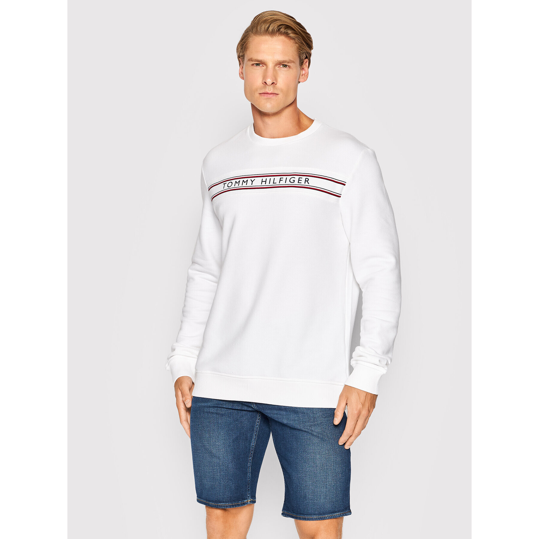 Tommy Hilfiger Суитшърт Track Top UM0UM02426 Бял Regular Fit - Pepit.bg