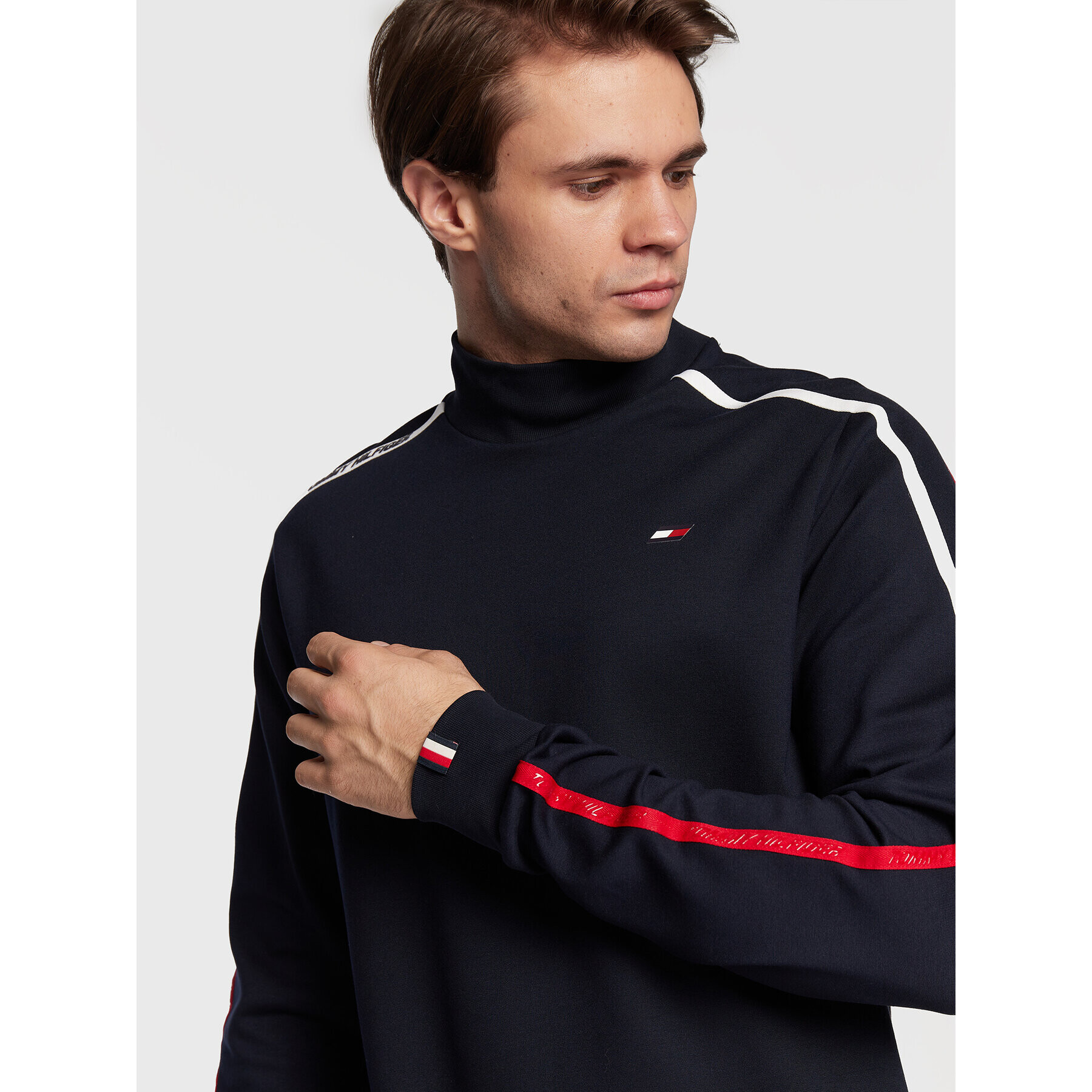 Tommy Hilfiger Суитшърт Trim Mock Neck MW0MW27554 Тъмносин Regular Fit - Pepit.bg