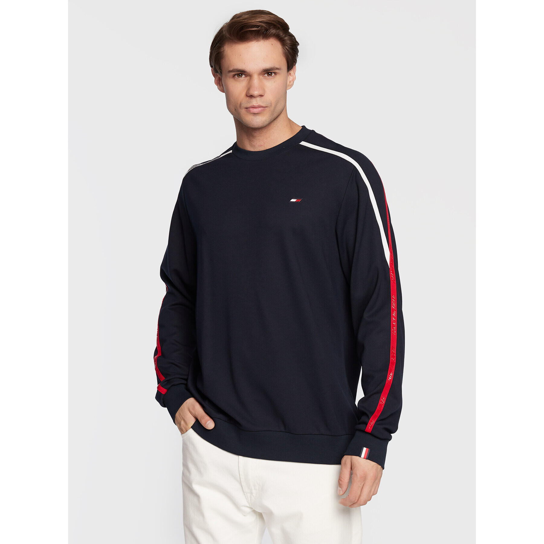 Tommy Hilfiger Суитшърт Trim MW0MW27552 Тъмносин Relaxed Fit - Pepit.bg