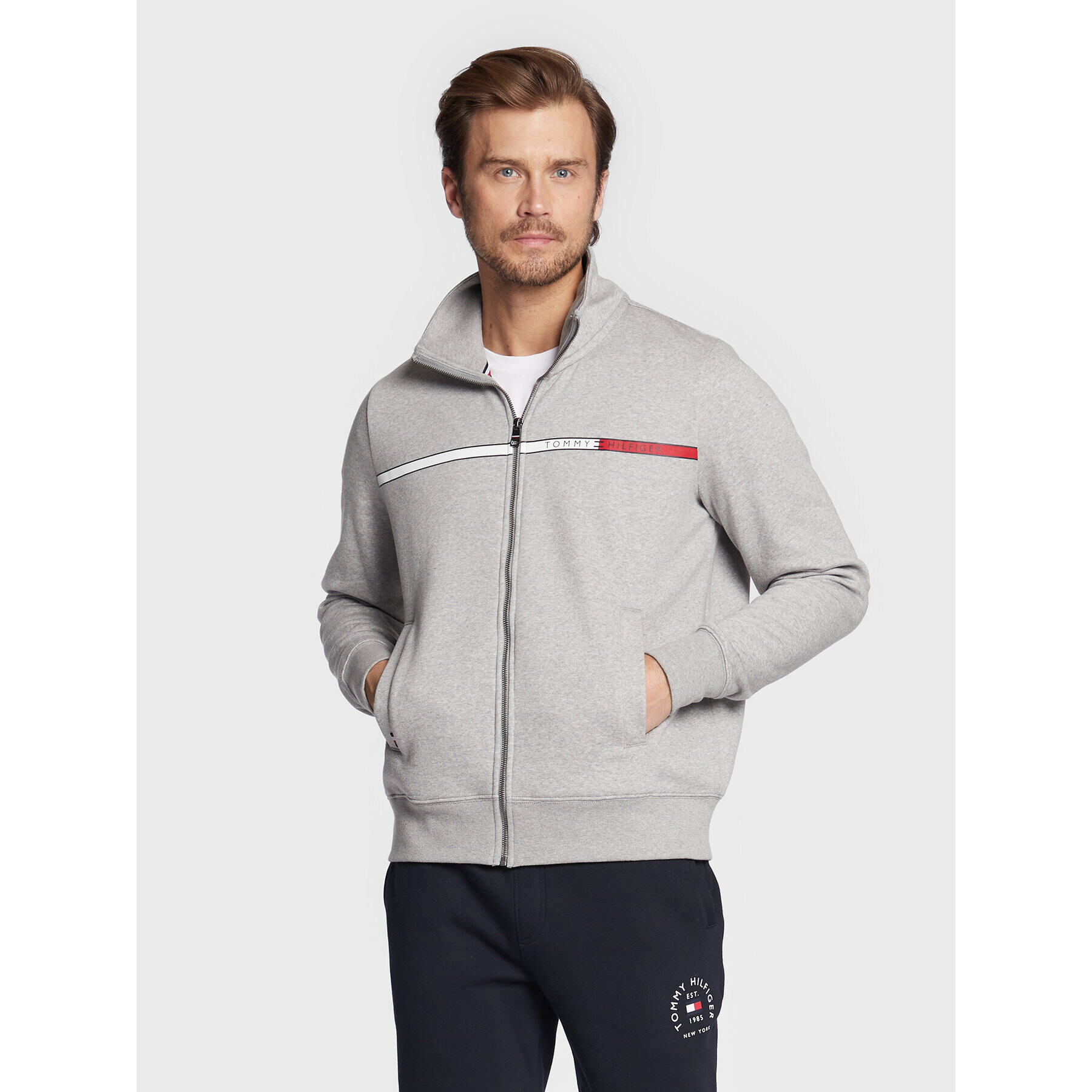 Tommy Hilfiger Суитшърт Two Tone MW0MW28759 Сив Regular Fit - Pepit.bg
