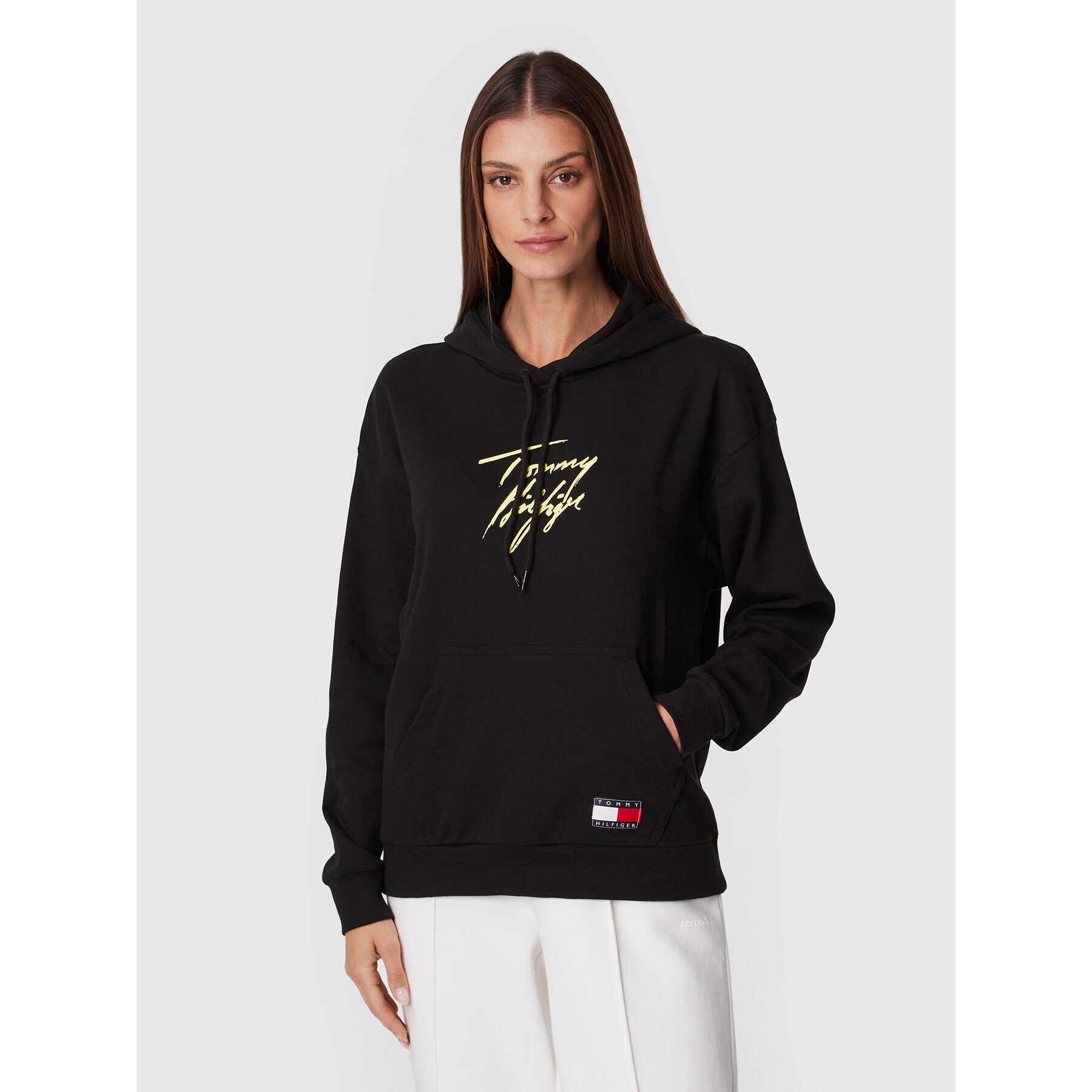 Tommy Hilfiger Суитшърт UW0UW02300 Черен Regular Fit - Pepit.bg