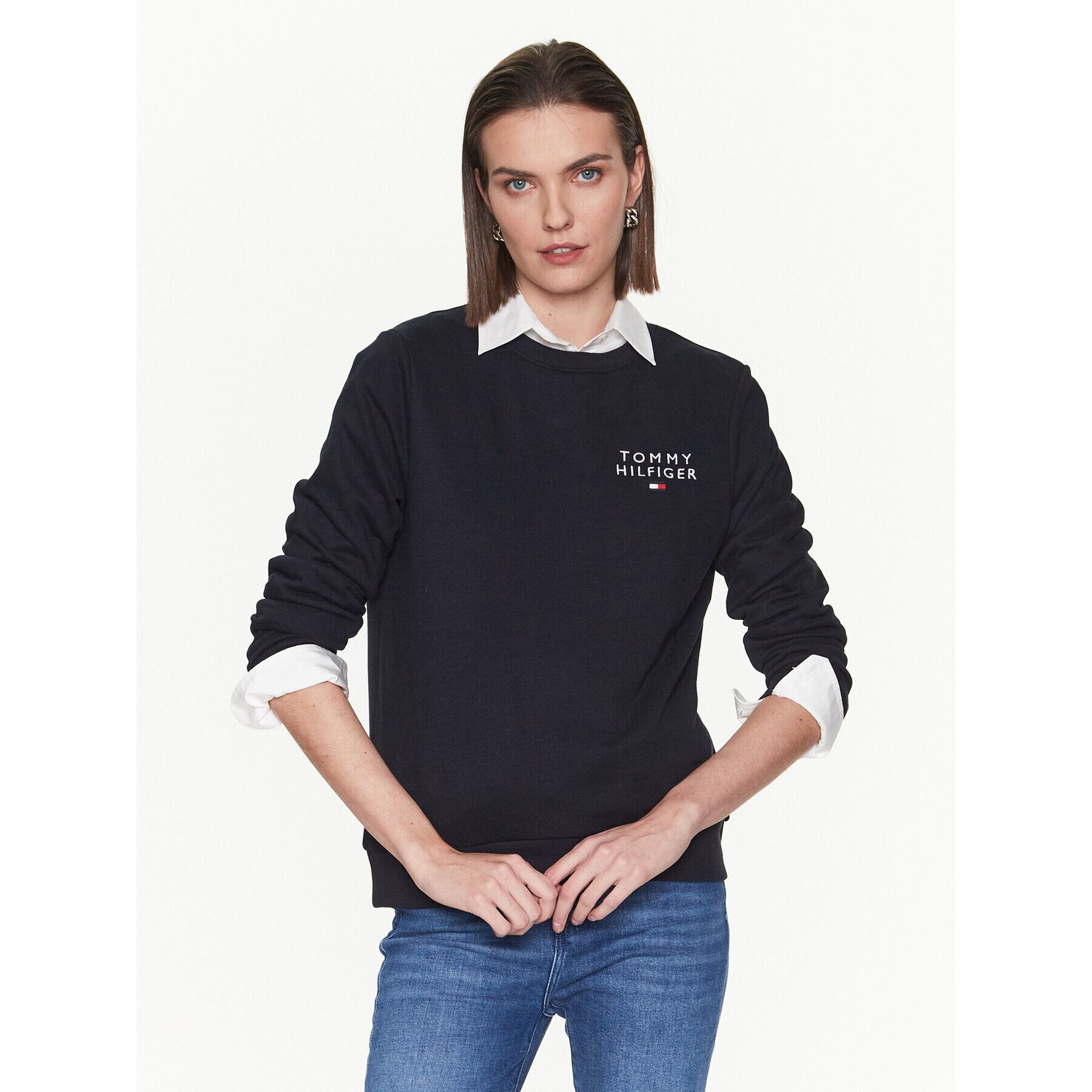 Tommy Hilfiger Суитшърт UW0UW04521 Тъмносин Regular Fit - Pepit.bg