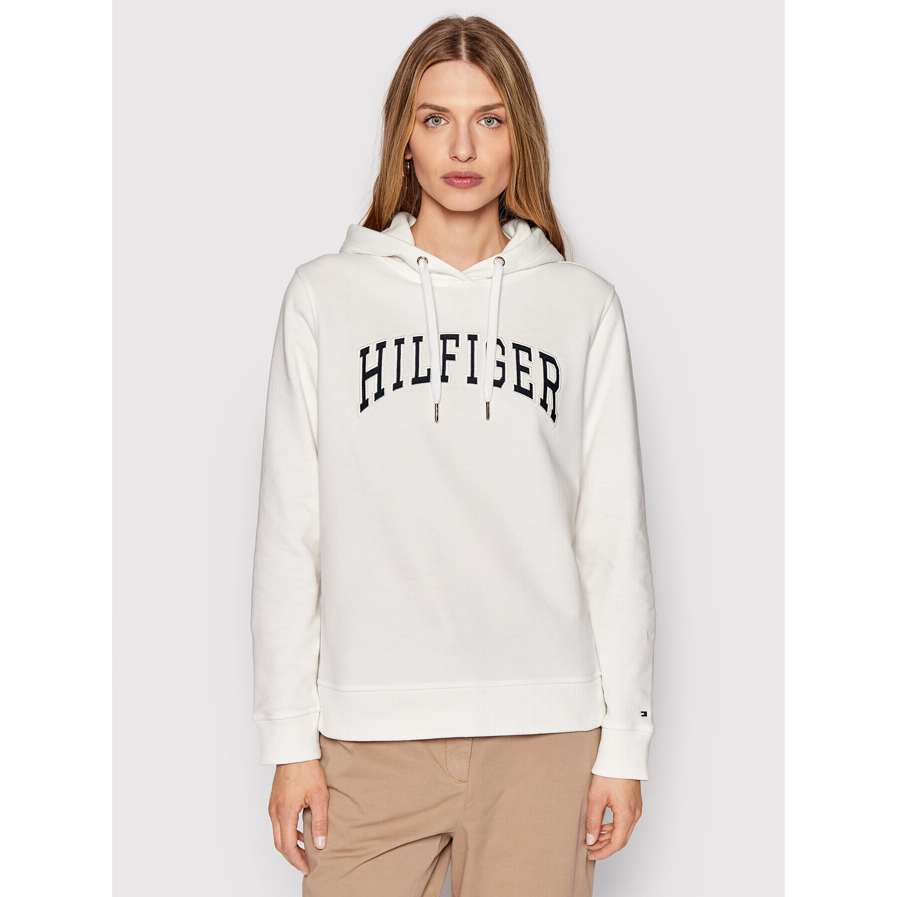 Tommy Hilfiger Суитшърт Varsity WW0WW37316 Бял Regular Fit - Pepit.bg