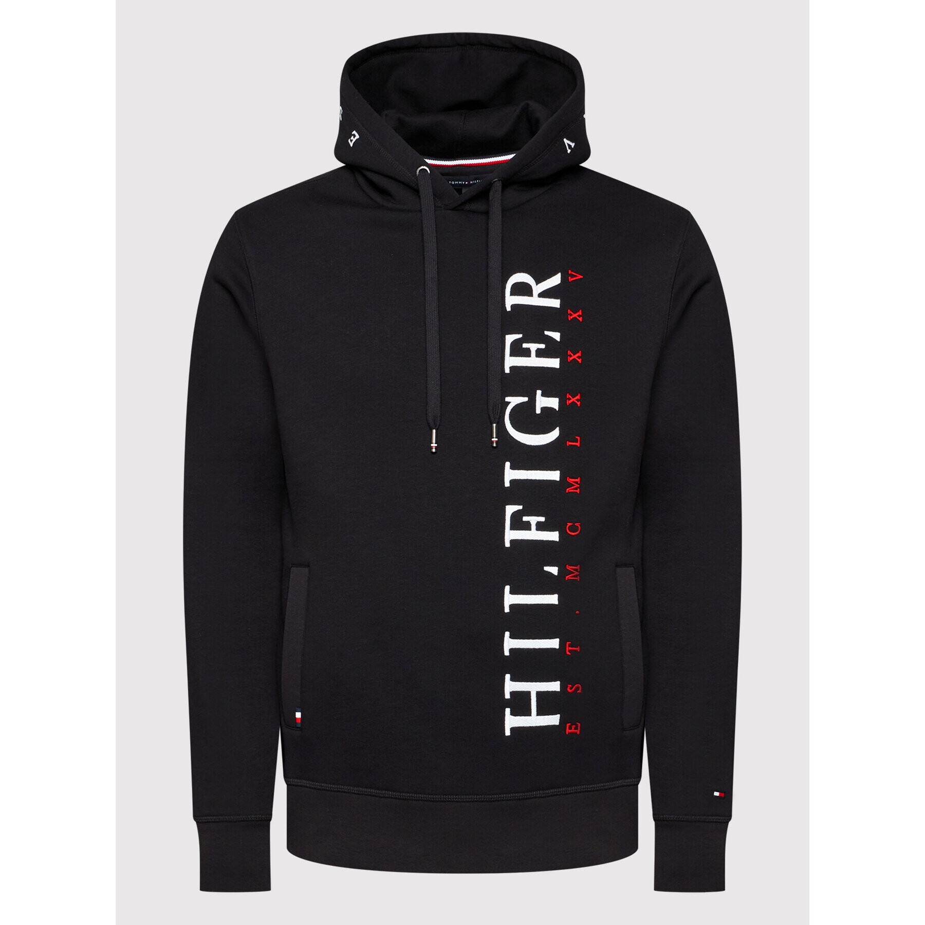 Tommy Hilfiger Суитшърт Vertical MW0MW22146 Черен Regular Fit - Pepit.bg