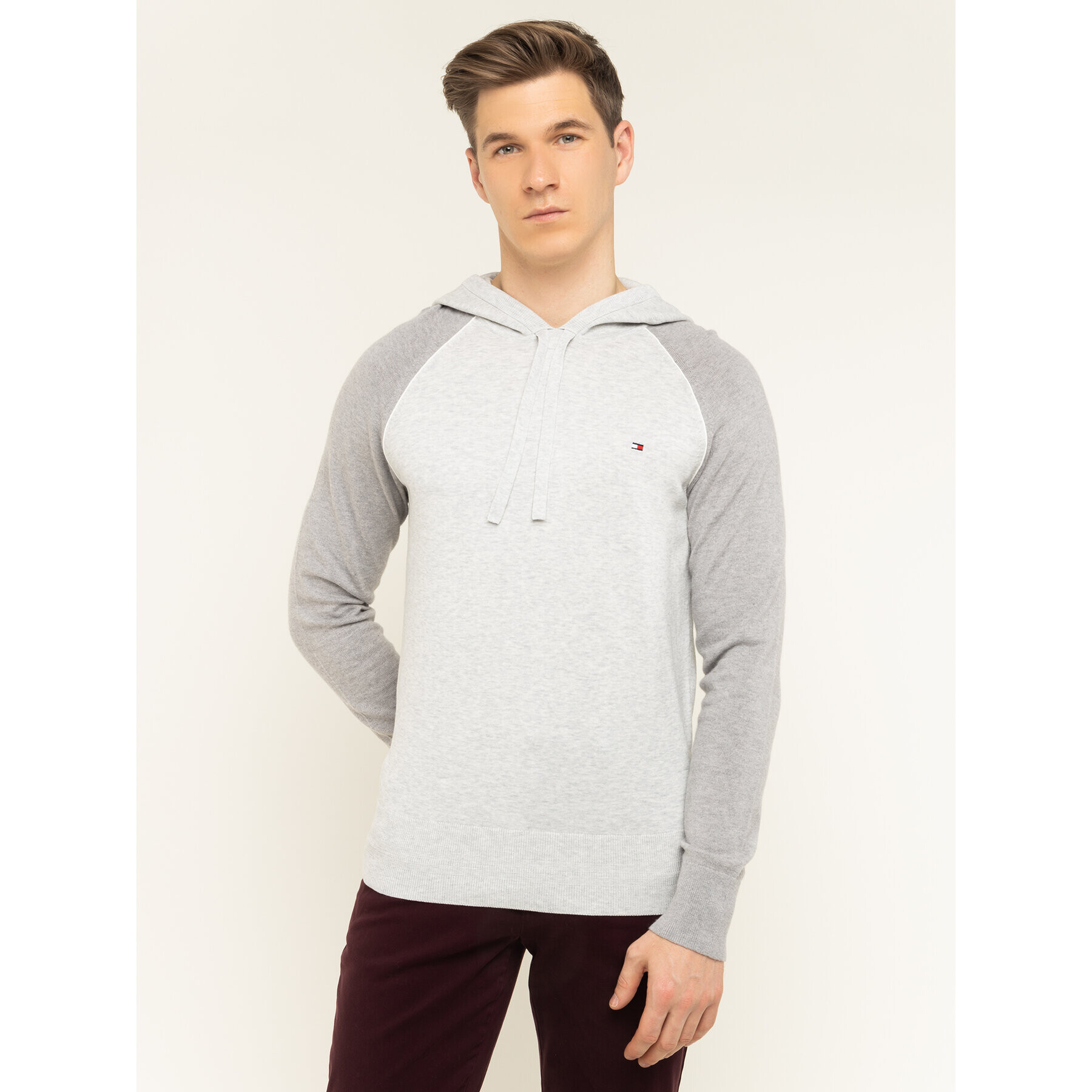 Tommy Hilfiger Суитшърт Woolblend Raglan Hoody MW0MW12260 Сив Regular Fit - Pepit.bg