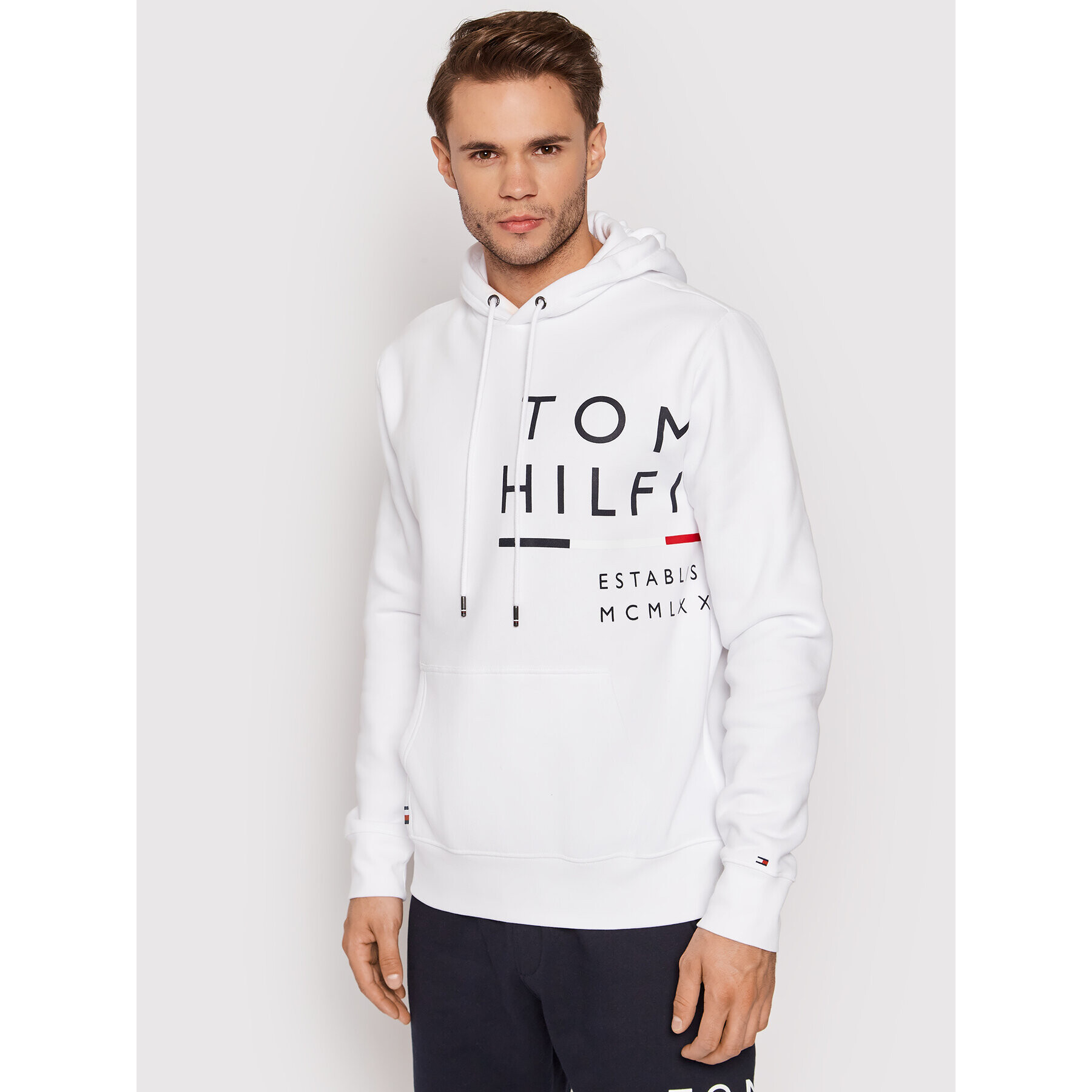 Tommy Hilfiger Суитшърт Wrap Around Graphic MW0MW20119 Бял Regular Fit - Pepit.bg