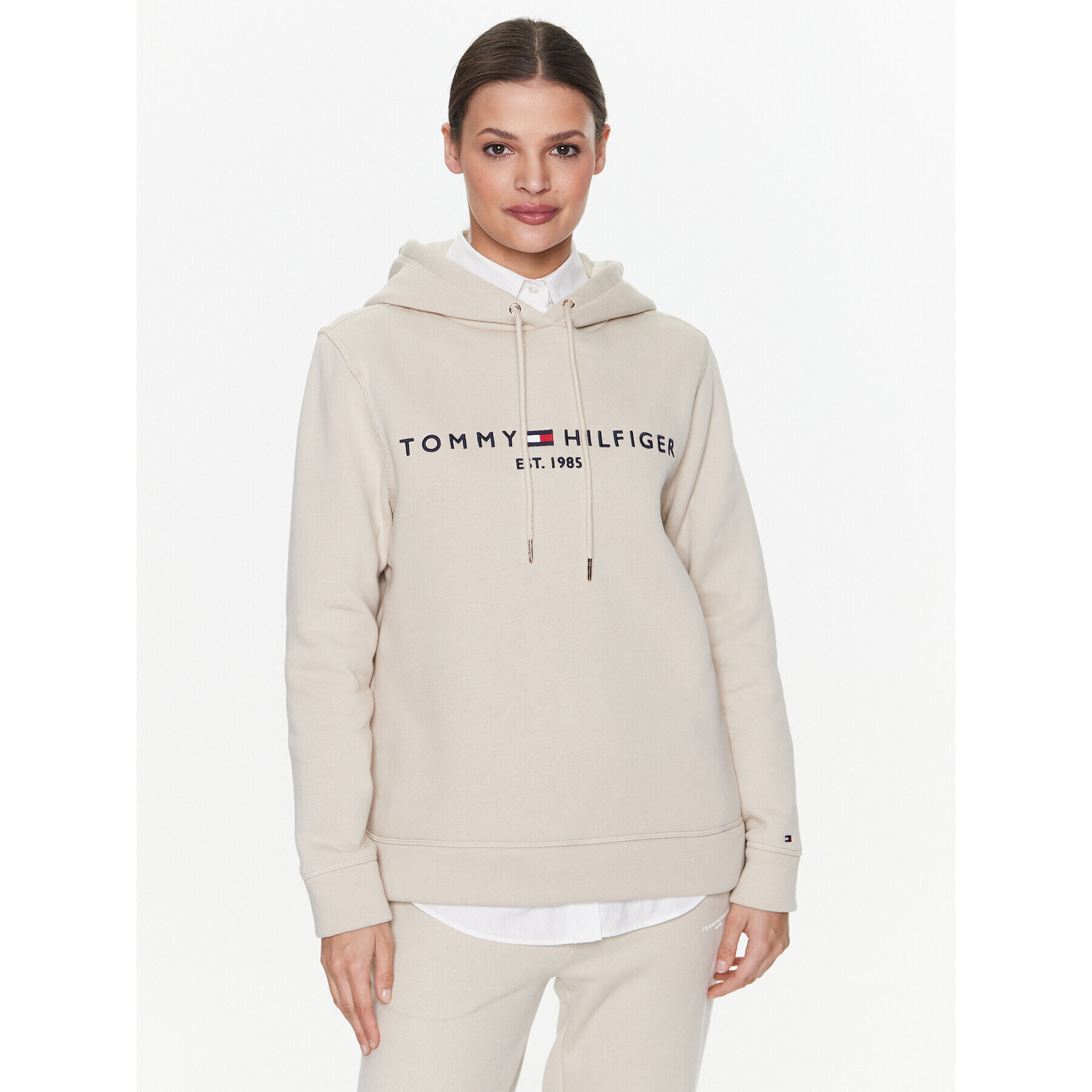 Tommy Hilfiger Суитшърт WW0WW26410 Бежов Regular Fit - Pepit.bg