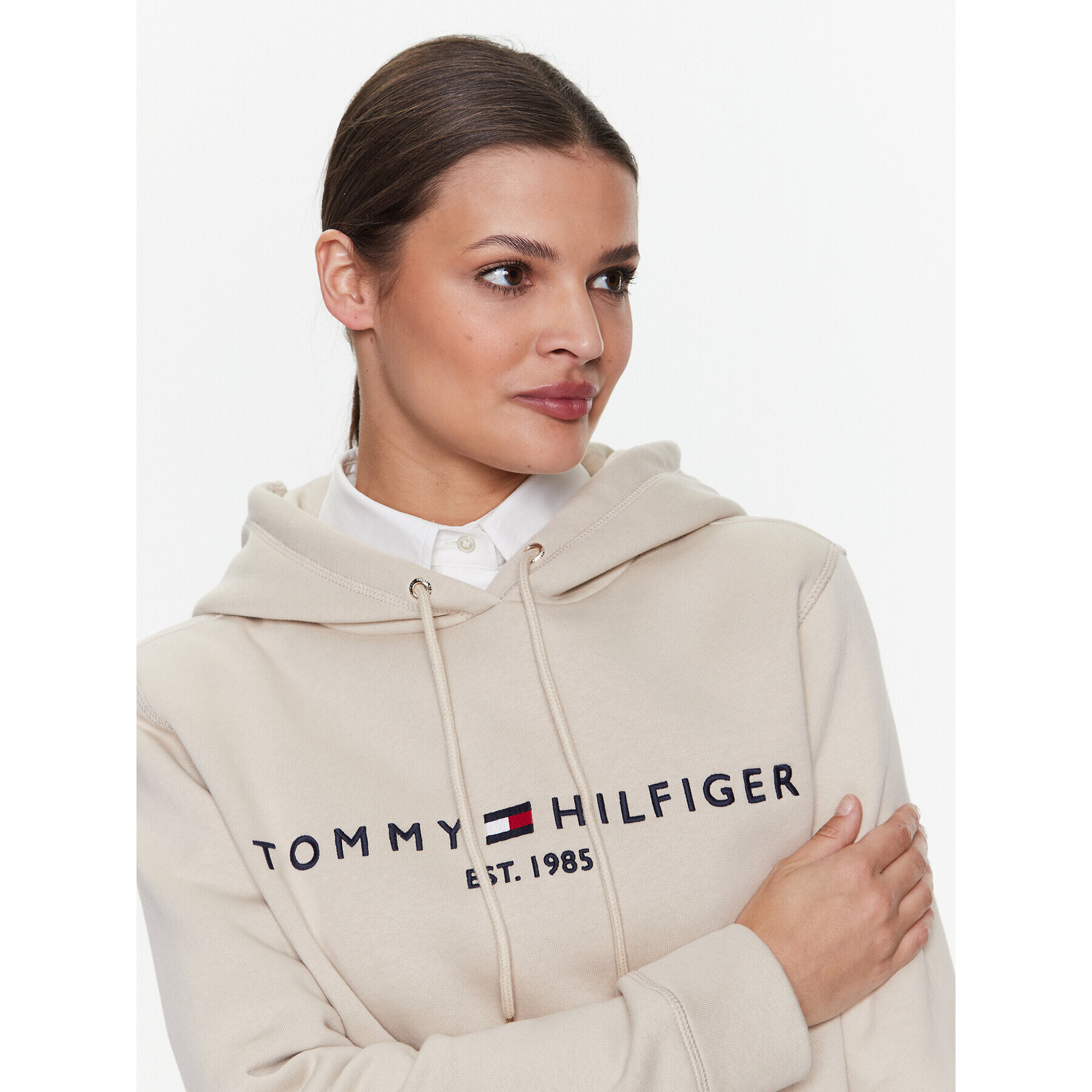 Tommy Hilfiger Суитшърт WW0WW26410 Бежов Regular Fit - Pepit.bg