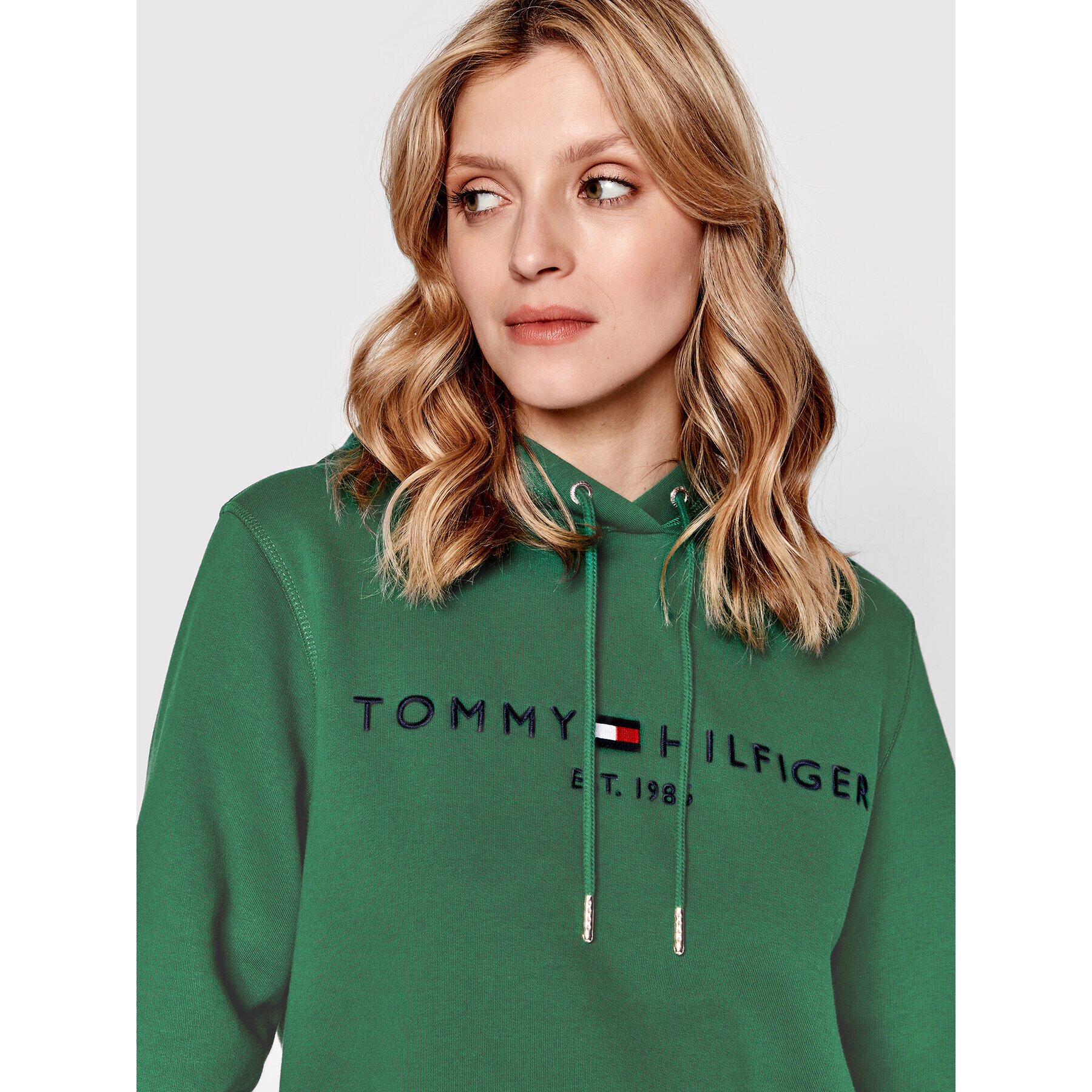 Tommy Hilfiger Суитшърт WW0WW26410 Зелен Regular Fit - Pepit.bg