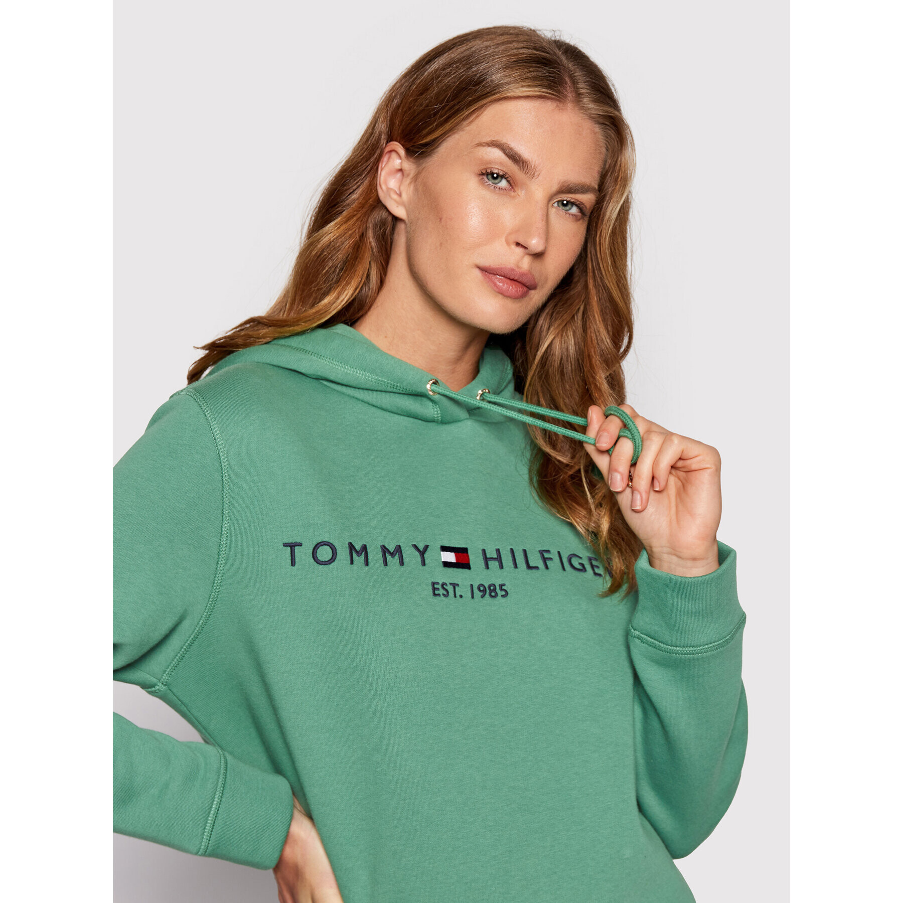 Tommy Hilfiger Суитшърт WW0WW26410 Зелен Regular Fit - Pepit.bg