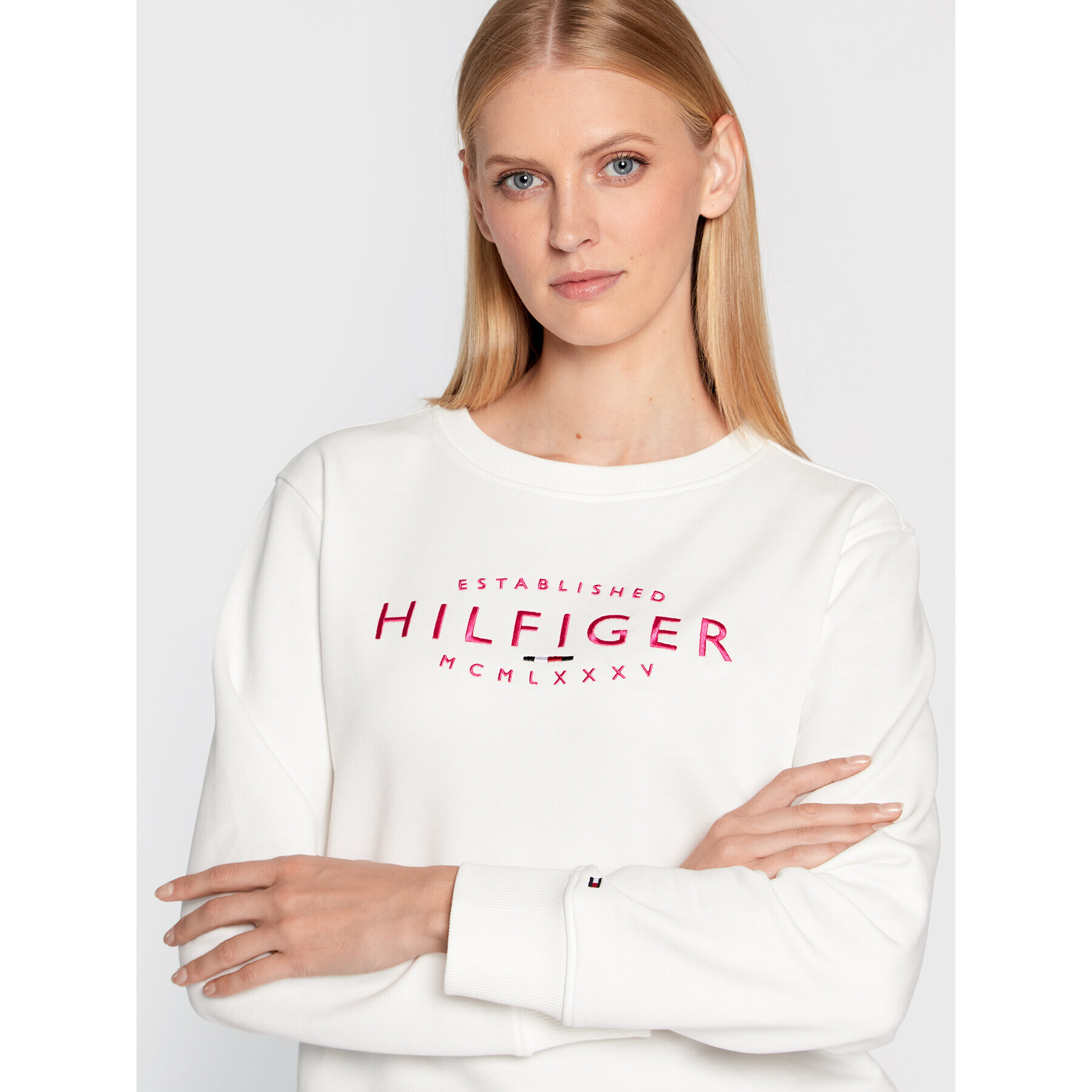 Tommy Hilfiger Суитшърт WW0WW35978 Бял Relaxed Fit - Pepit.bg