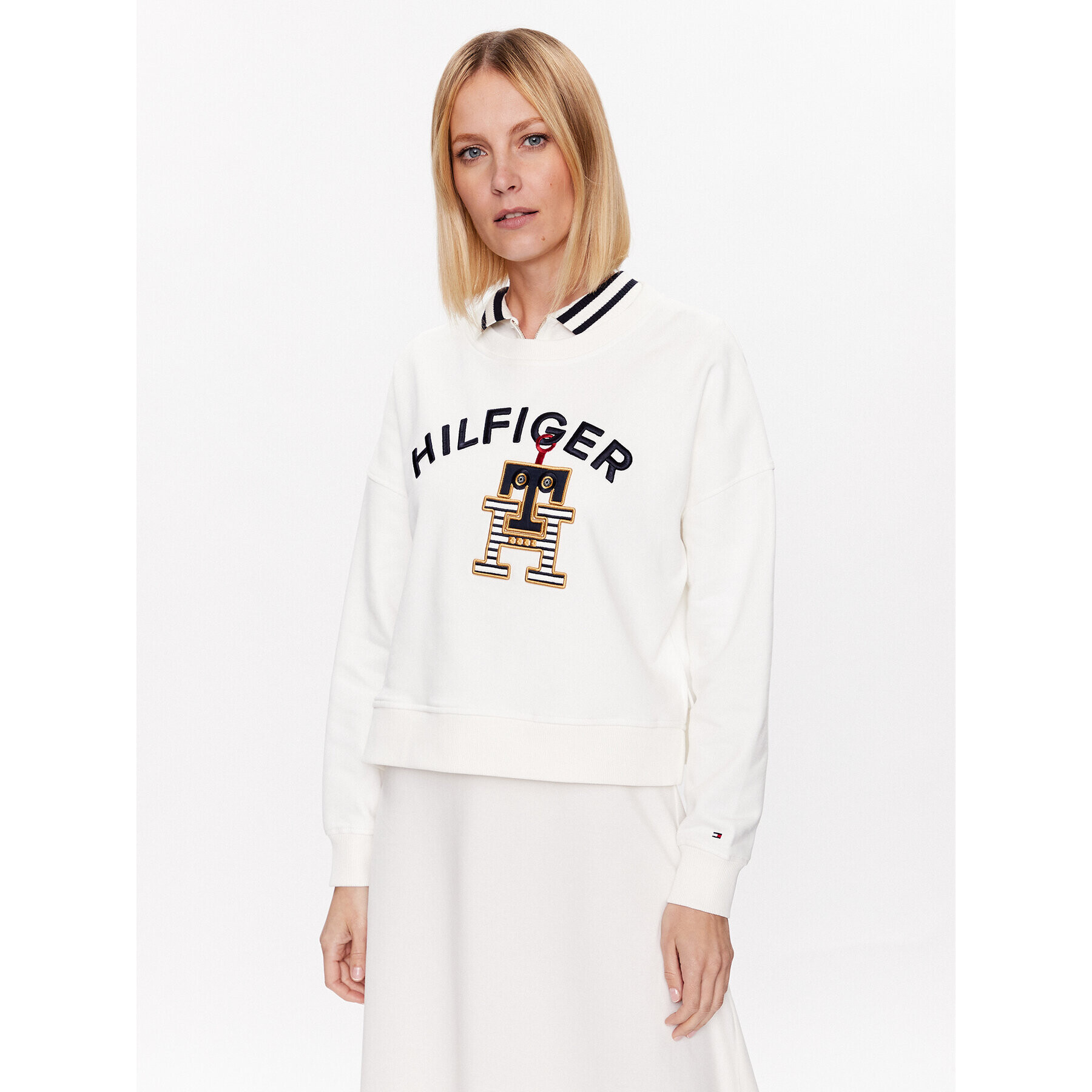 Tommy Hilfiger Суитшърт WW0WW39286 Екрю Relaxed Fit - Pepit.bg