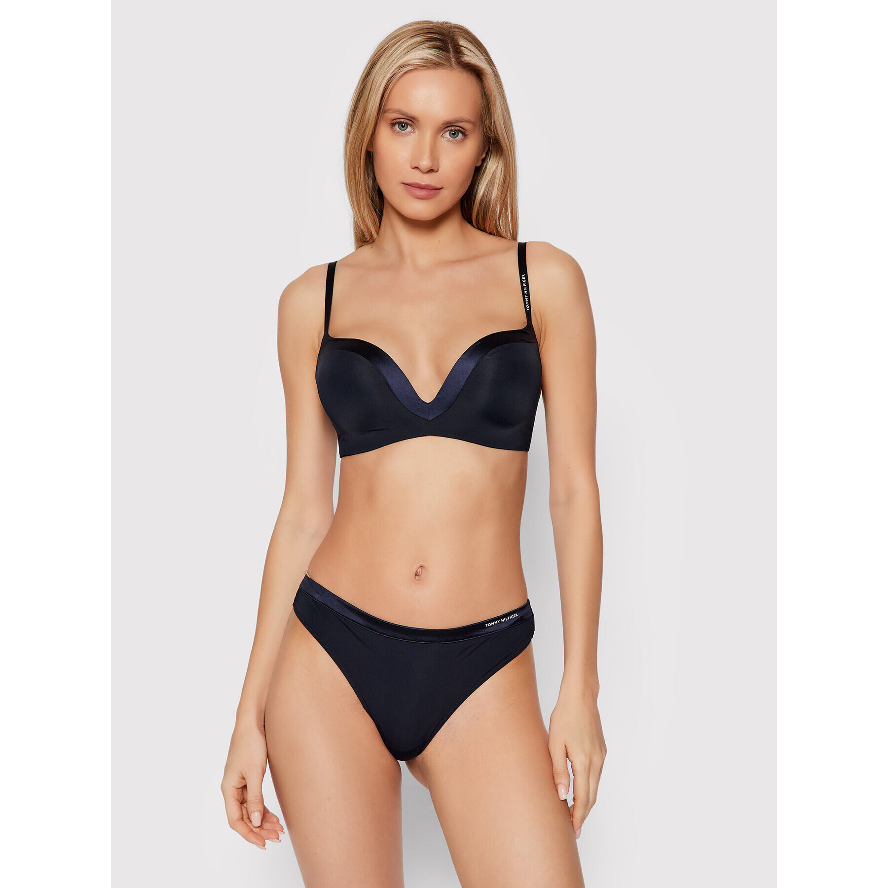 Tommy Hilfiger Сутиен push-up UW0UW03255 Тъмносин - Pepit.bg